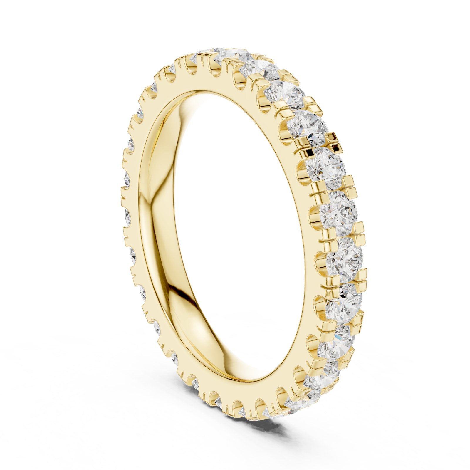Amelina Shared Prong Eternity Band in yellow gold