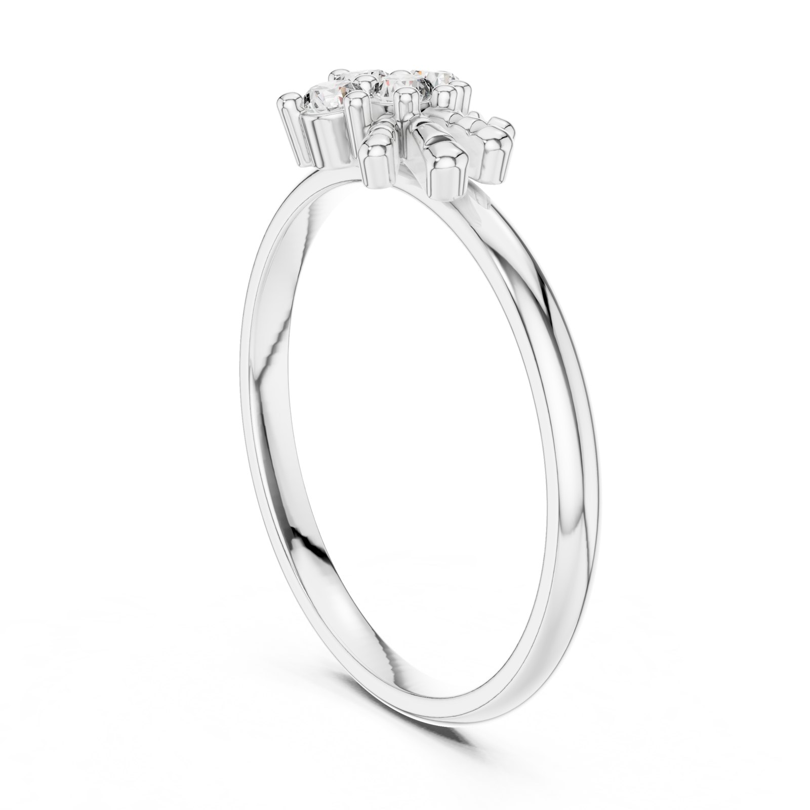 Olympe Petite Diamond Cluster Ring in white gold