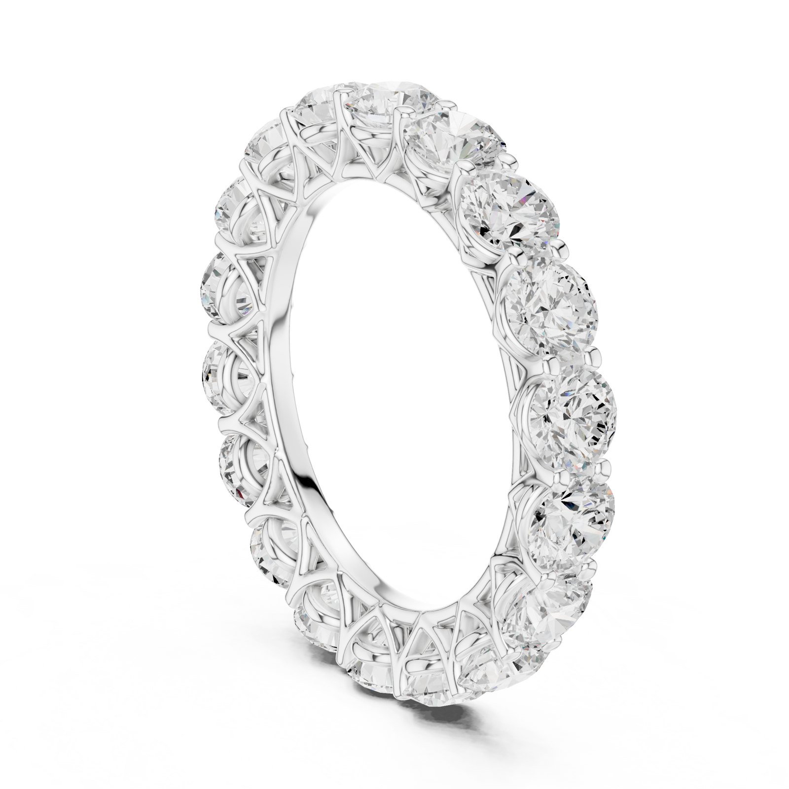 Ilona Trellis Gallery Round Full Eternity Band in white gold