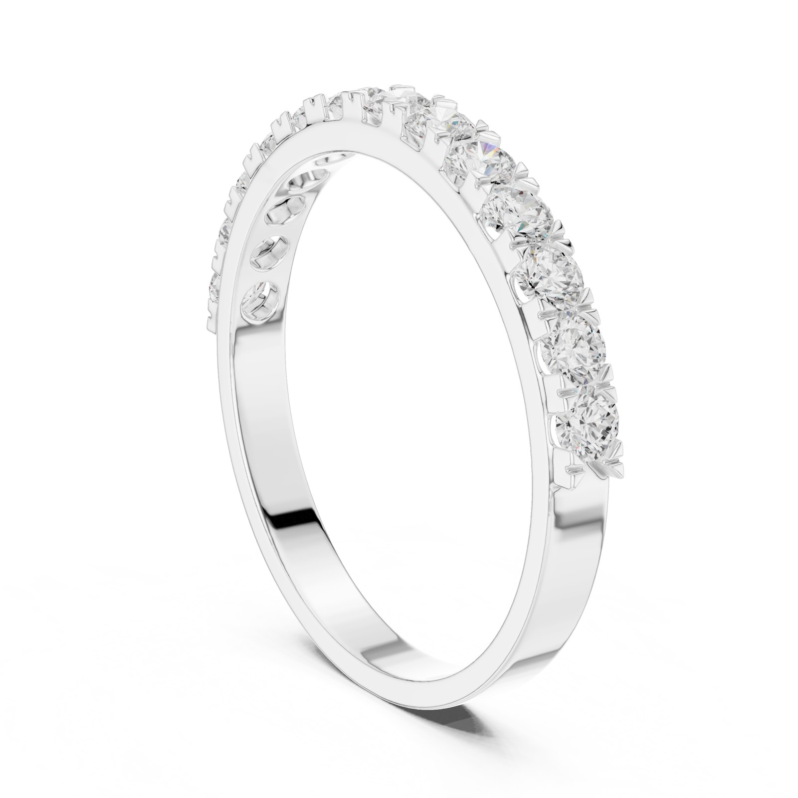 Iphigenia Slim Pavé Half Eternity Band in white gold