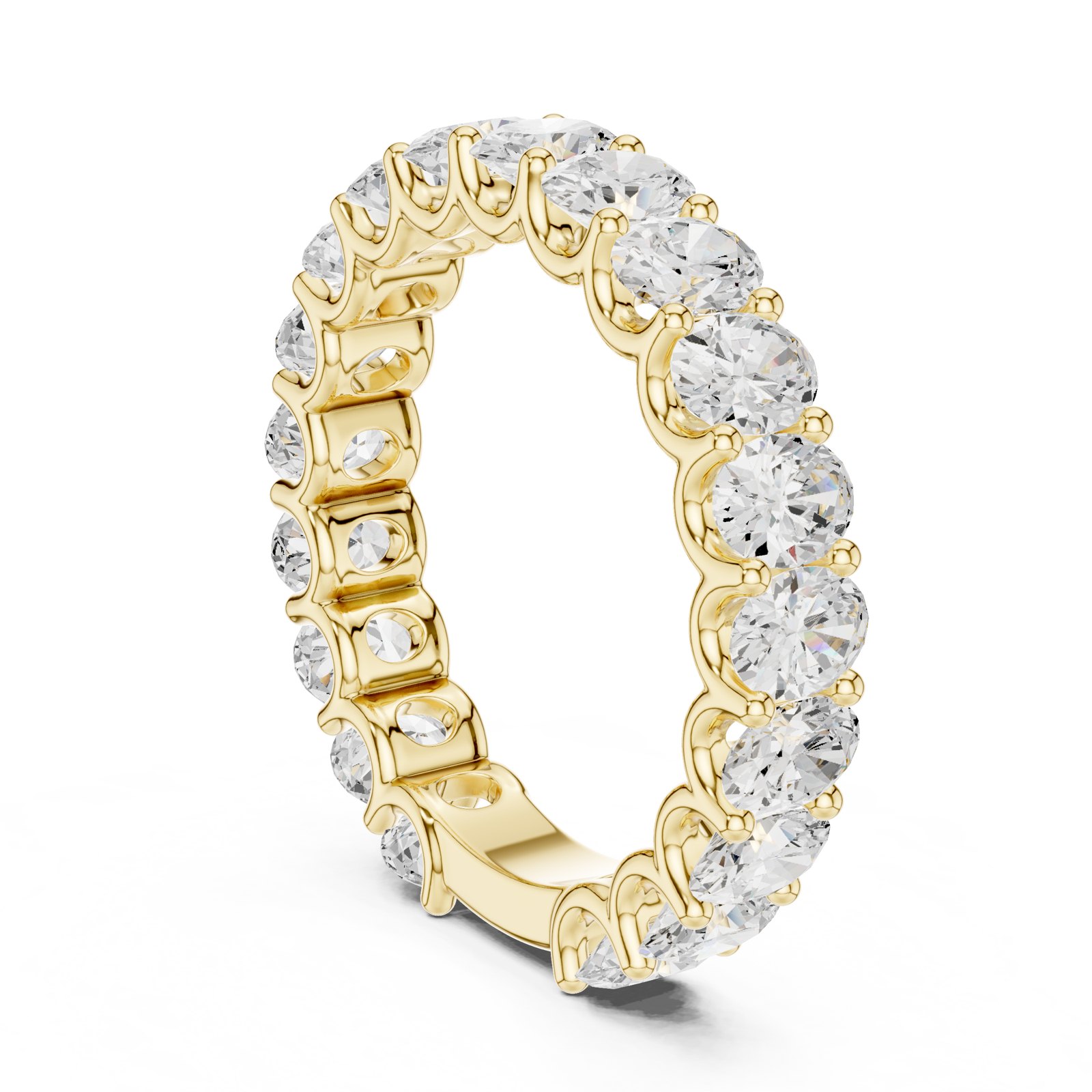 Artemis Oval Diamond Eternity Band in yellow gold
