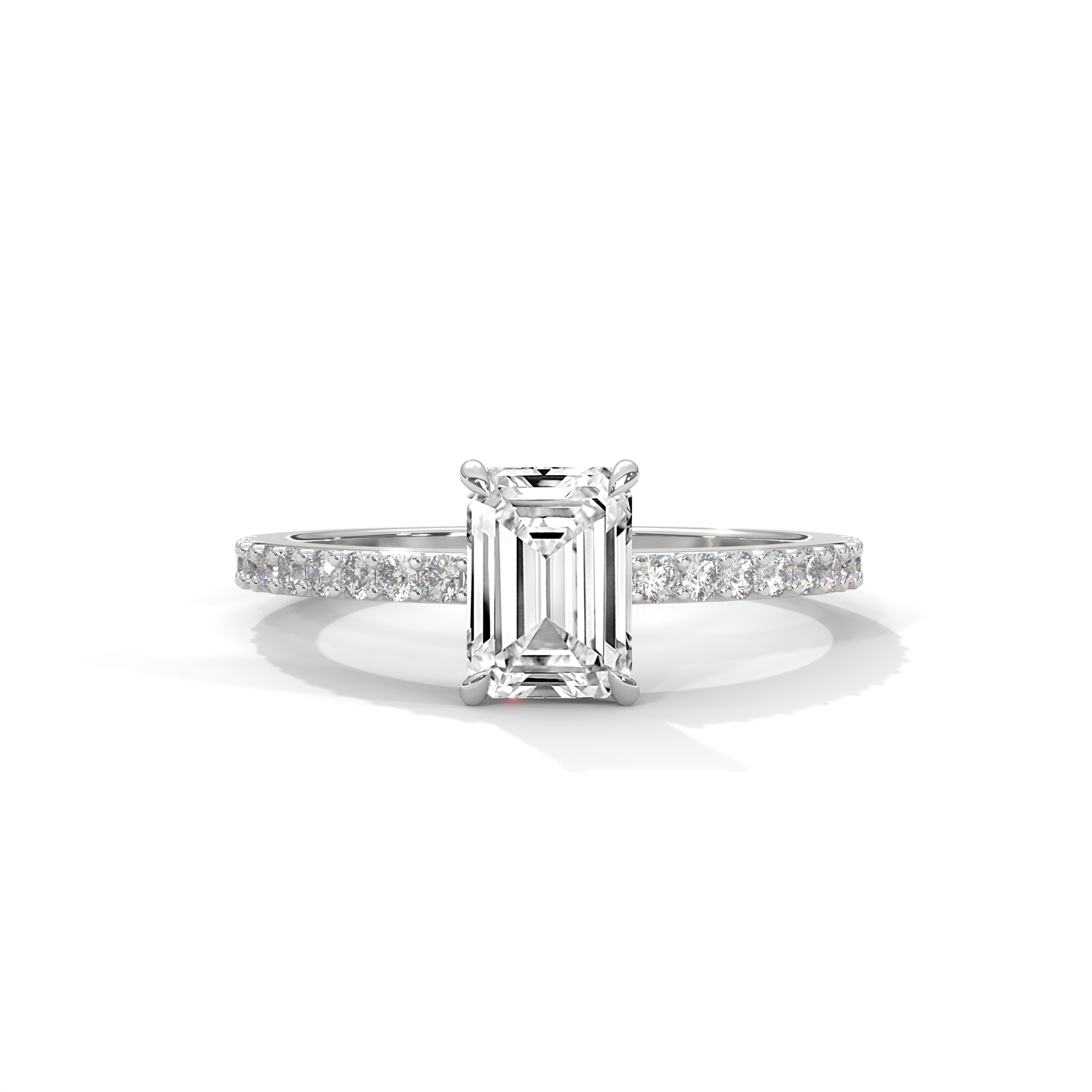 Emerald-Cut Petite Pavé Ring