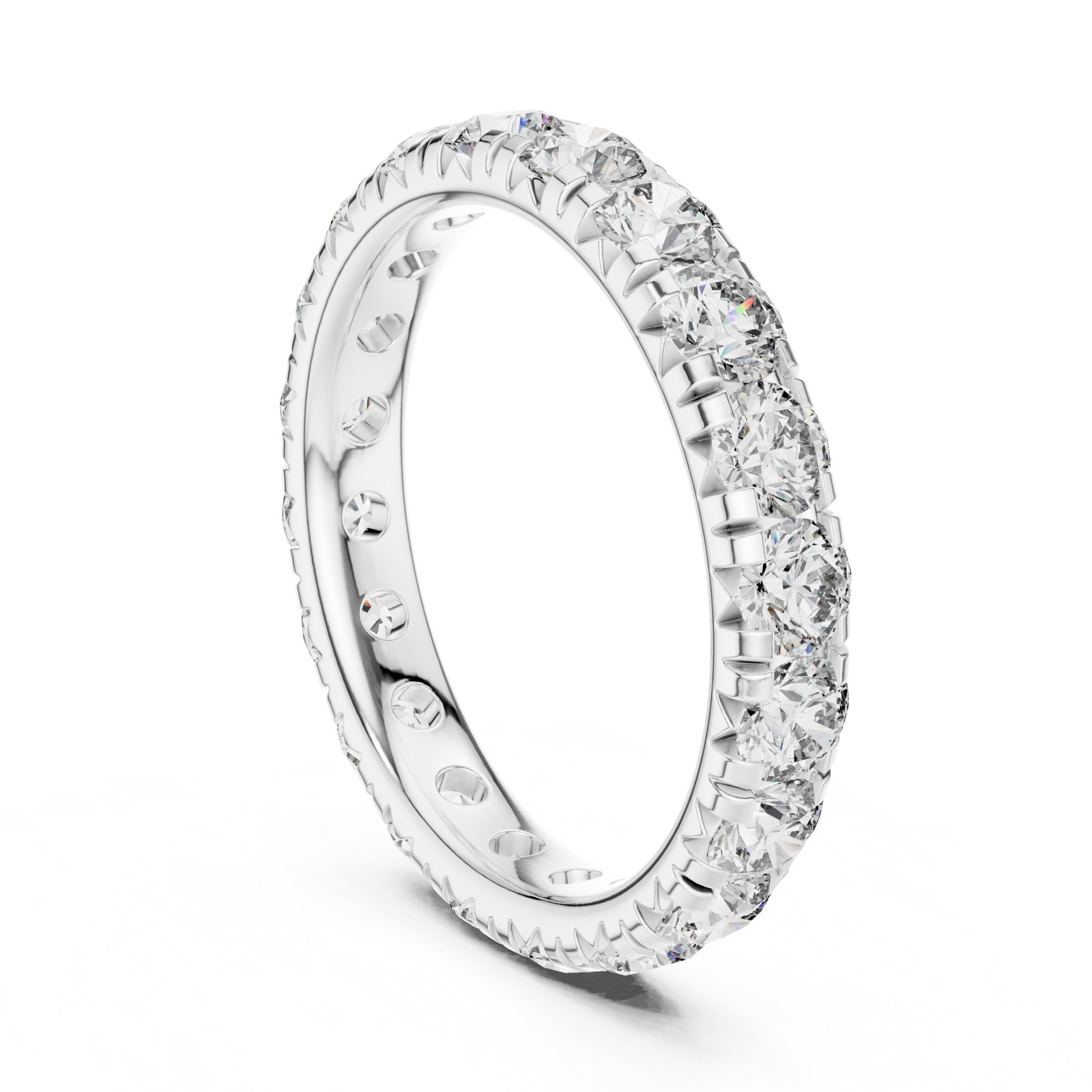Hedda Round Diamond French Pavé Eternity Band in white gold