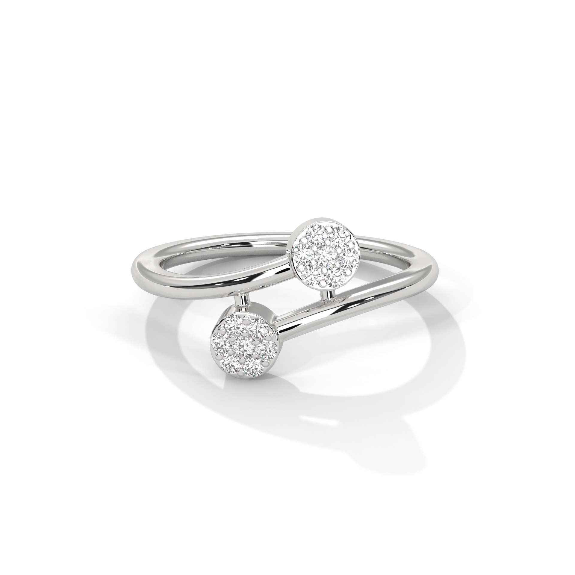 Twin Cluster Diamond Bypass Ring
