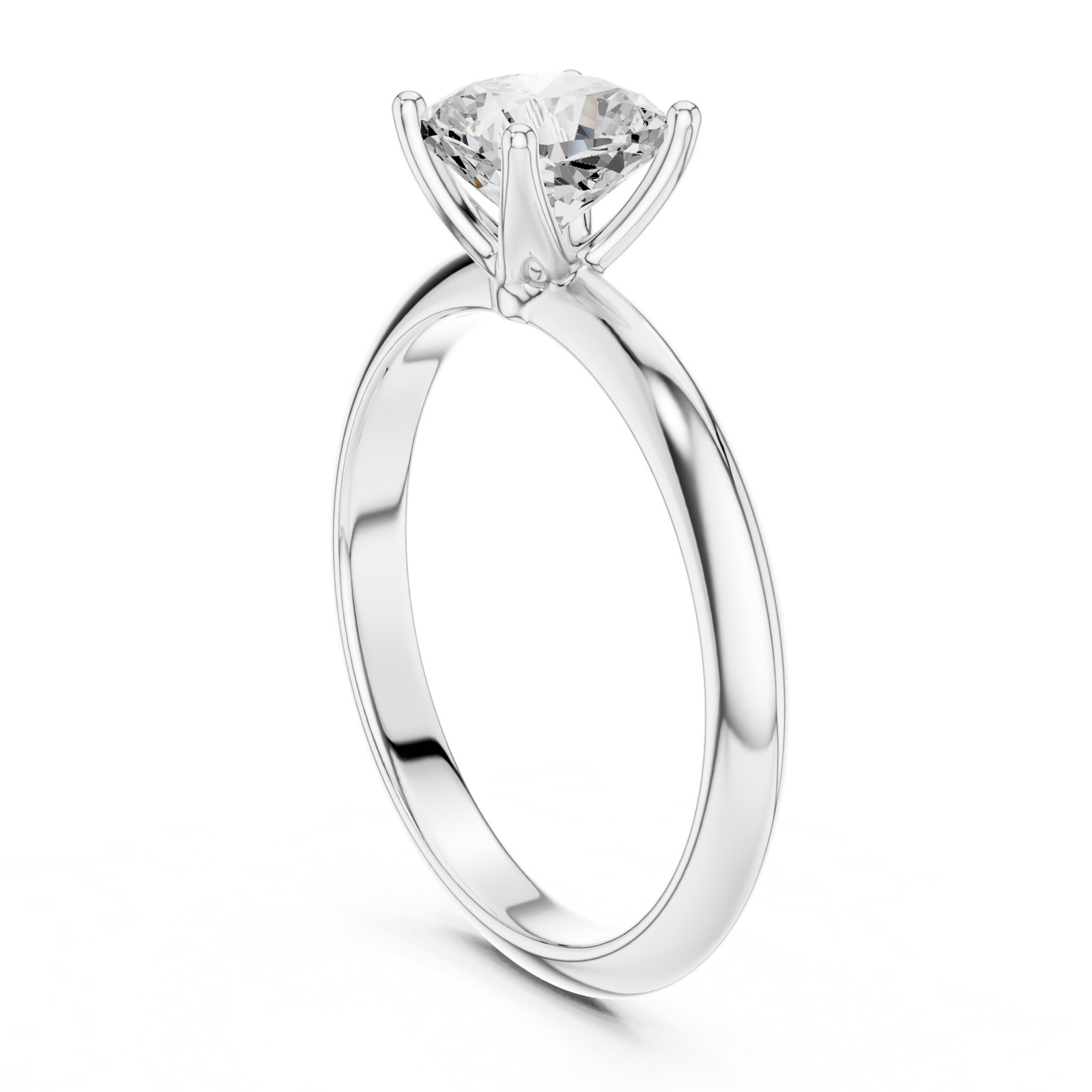 Regine Cushion Knife Edge Solitaire Engagement Ring in white gold