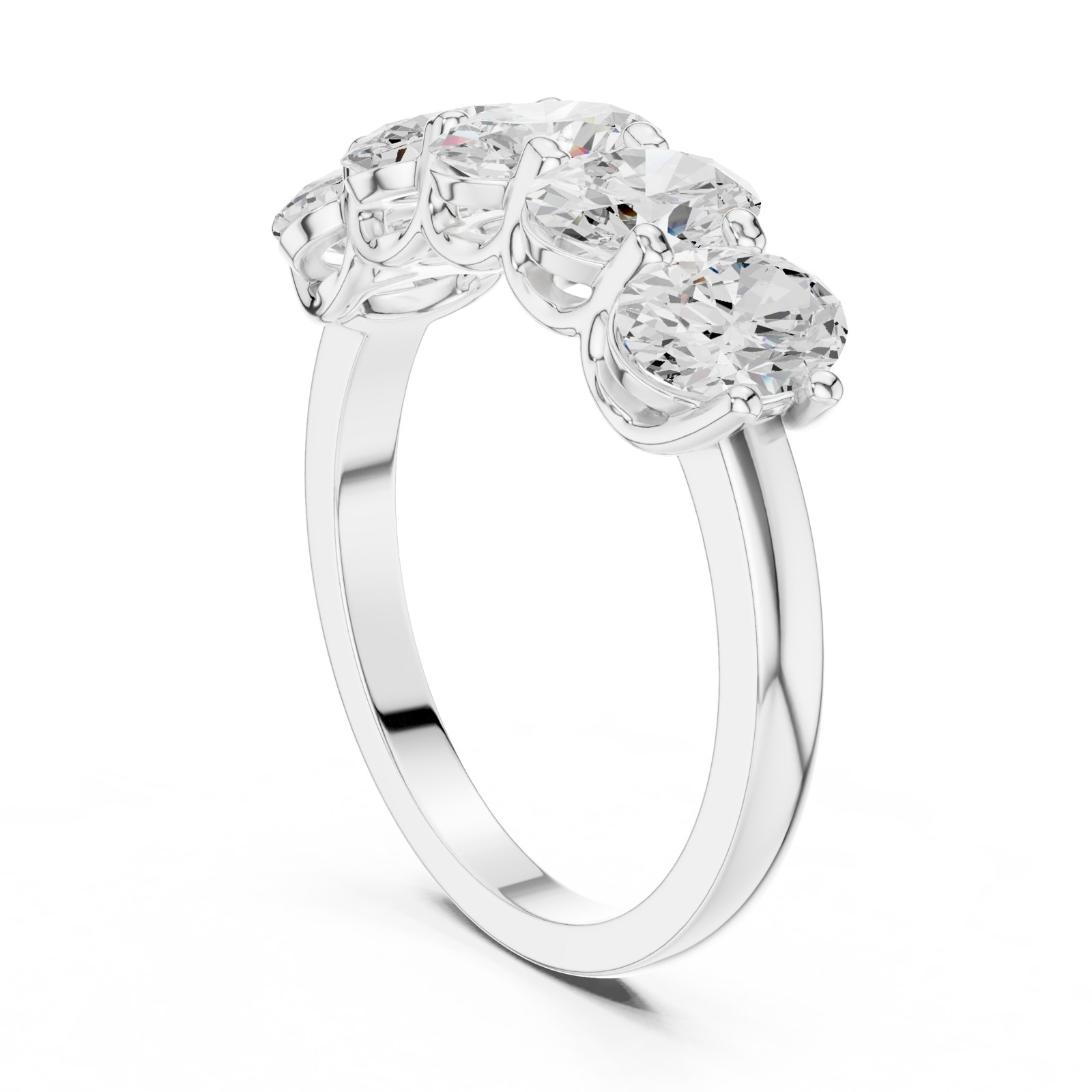 Tess Five Stone Oval Half Eternity Band in white gold