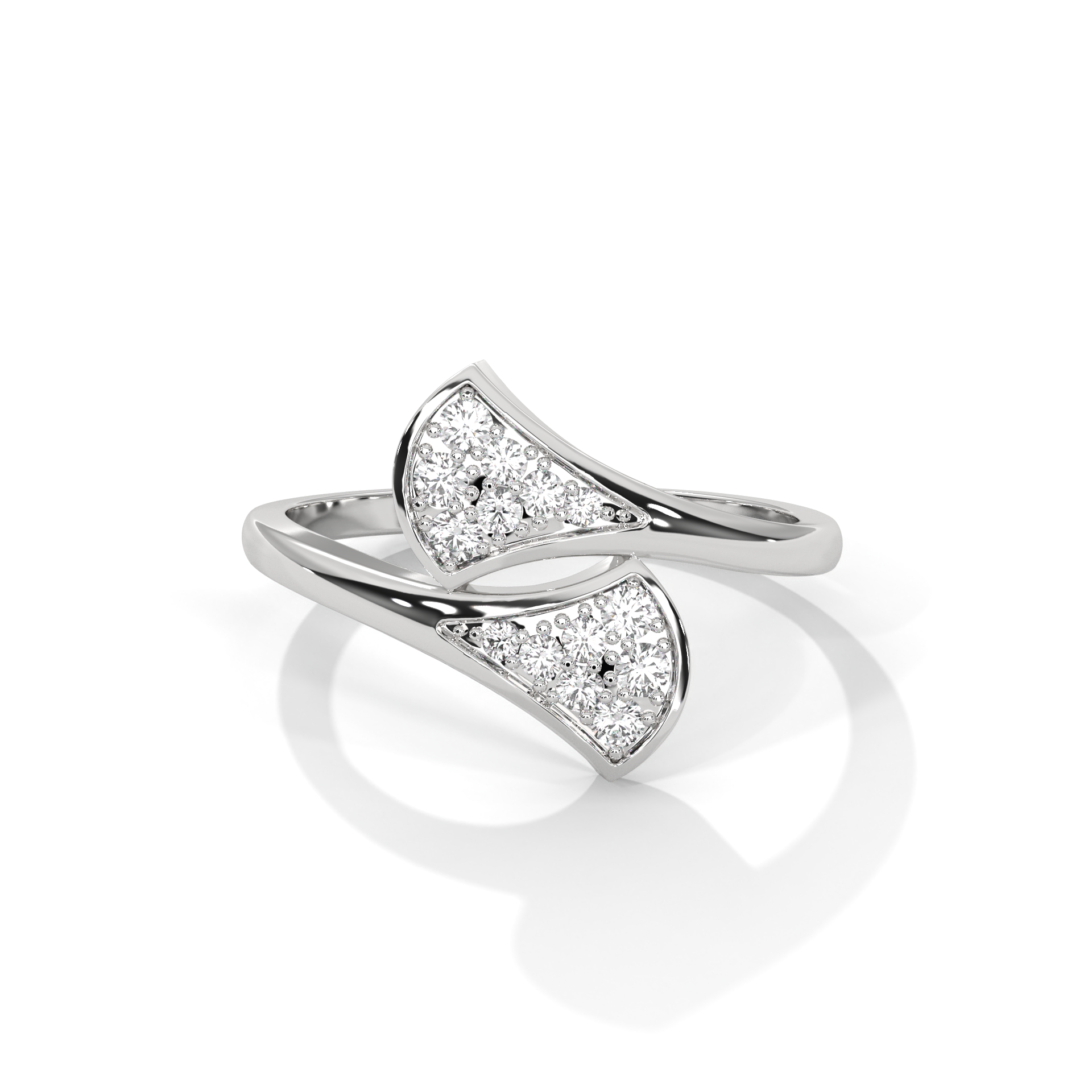 Pavé Fan Diamond Bypass Ring