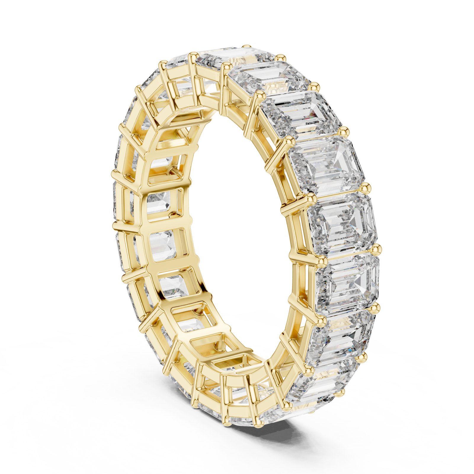 Elsie Emerald Cut Full Eternity Band in yellow gold