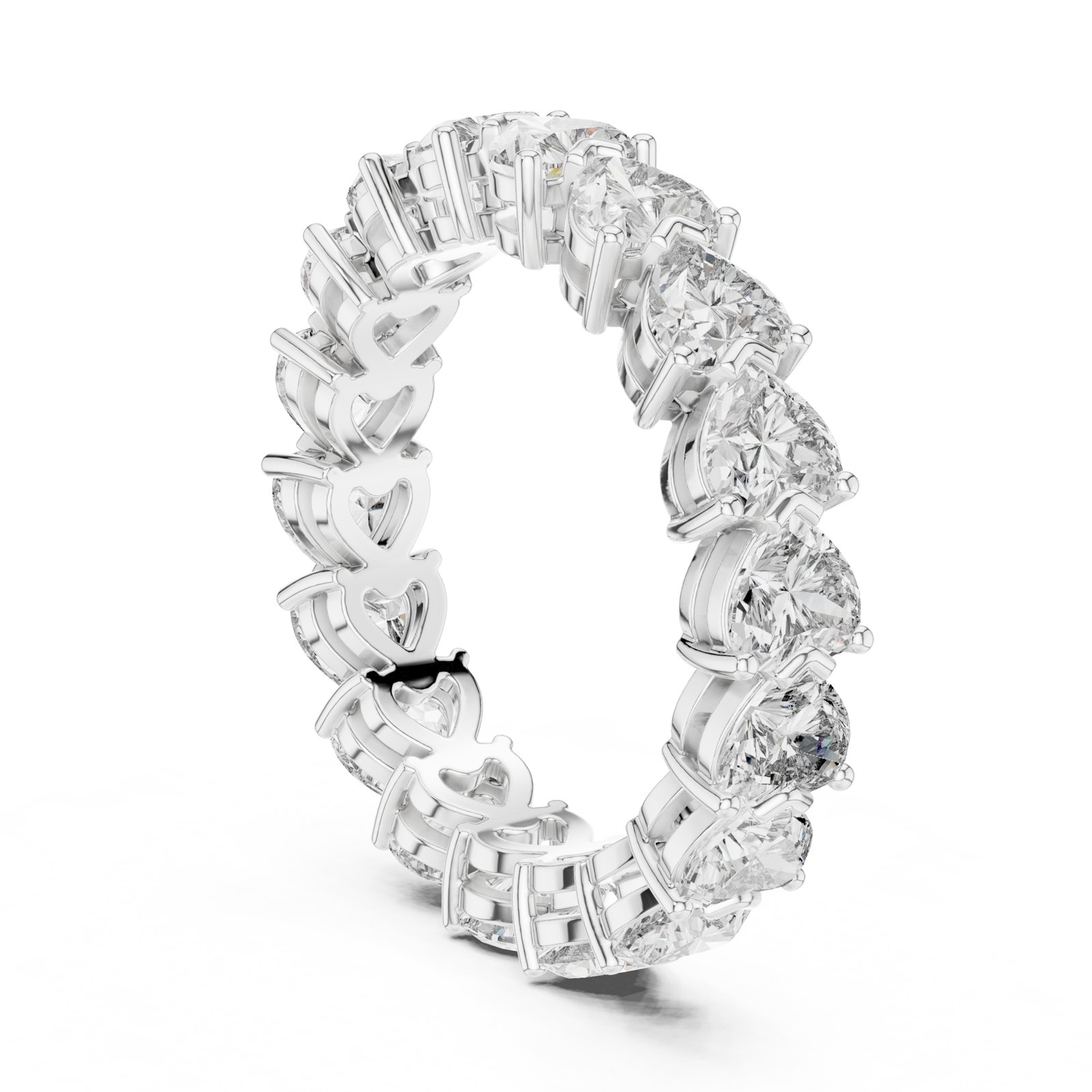 Ingela Heart Shape Prong Set Eternity Band in white gold
