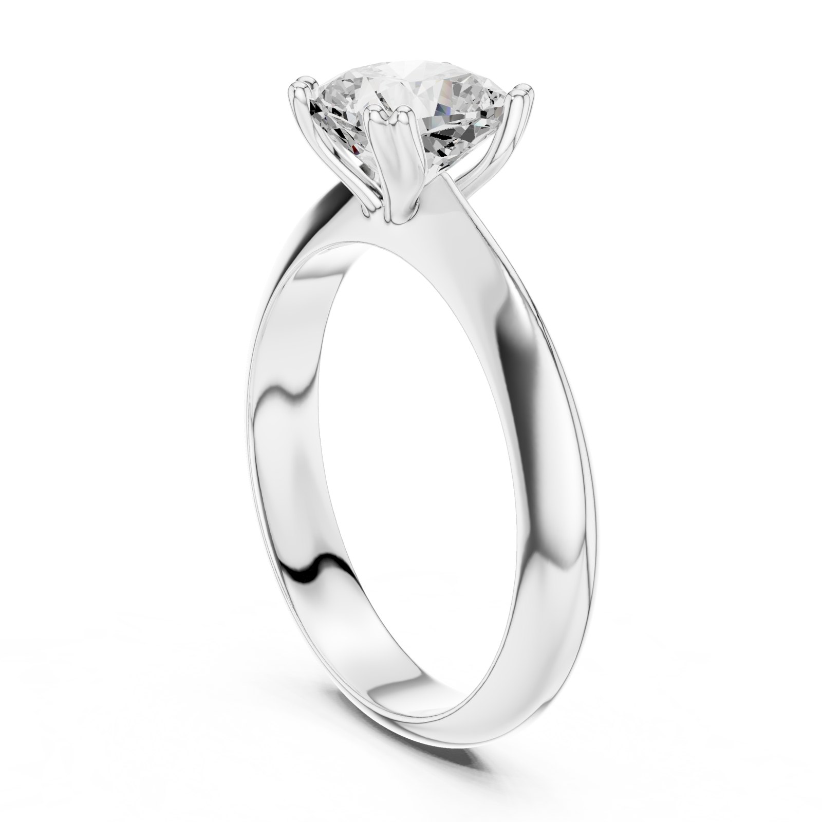 Keira Cushion Knife-Edge Solitaire Engagement Ring in white gold