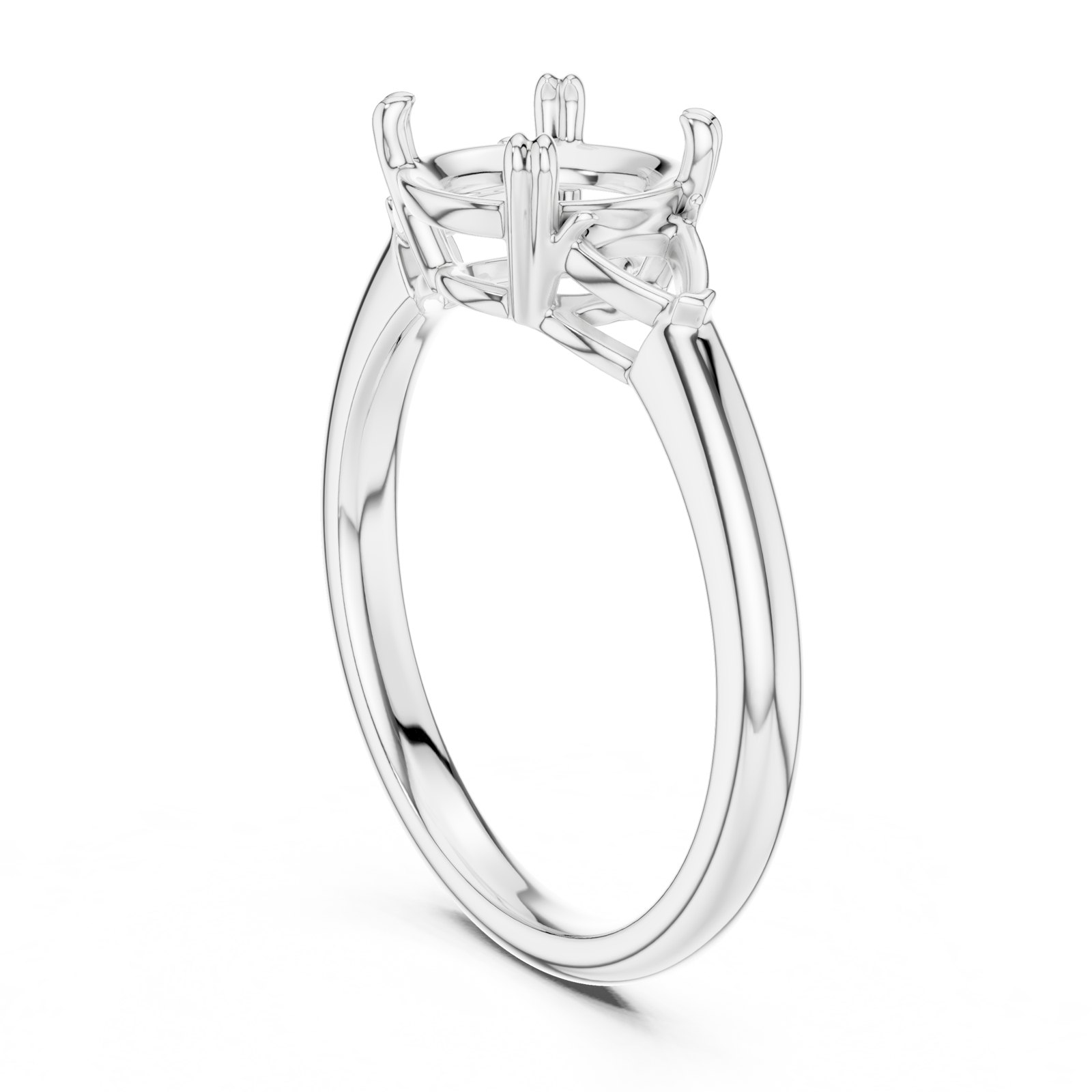 Rowan Round Three Stone Engagement Ring in white gold