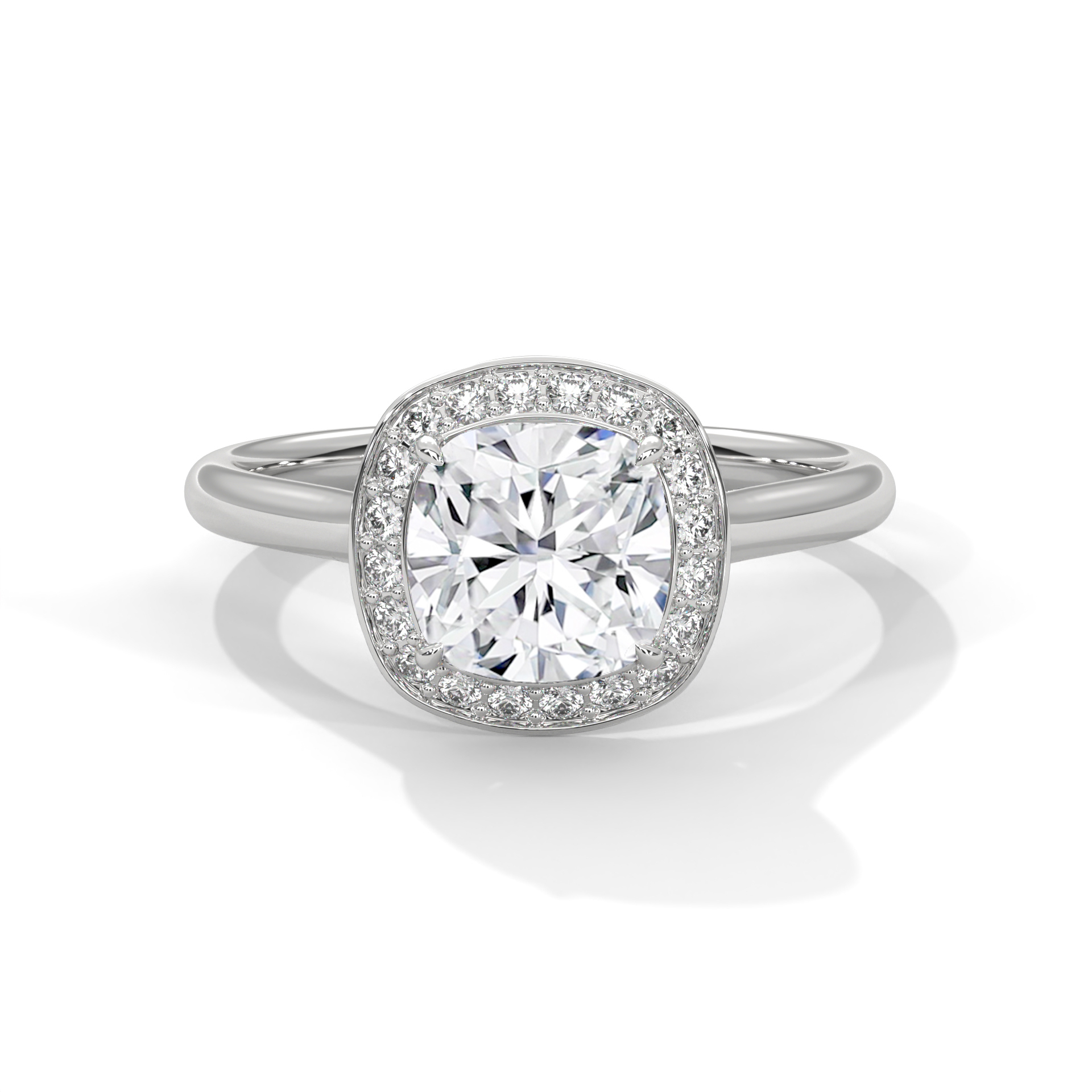 Cushion Halo Engagement Ring