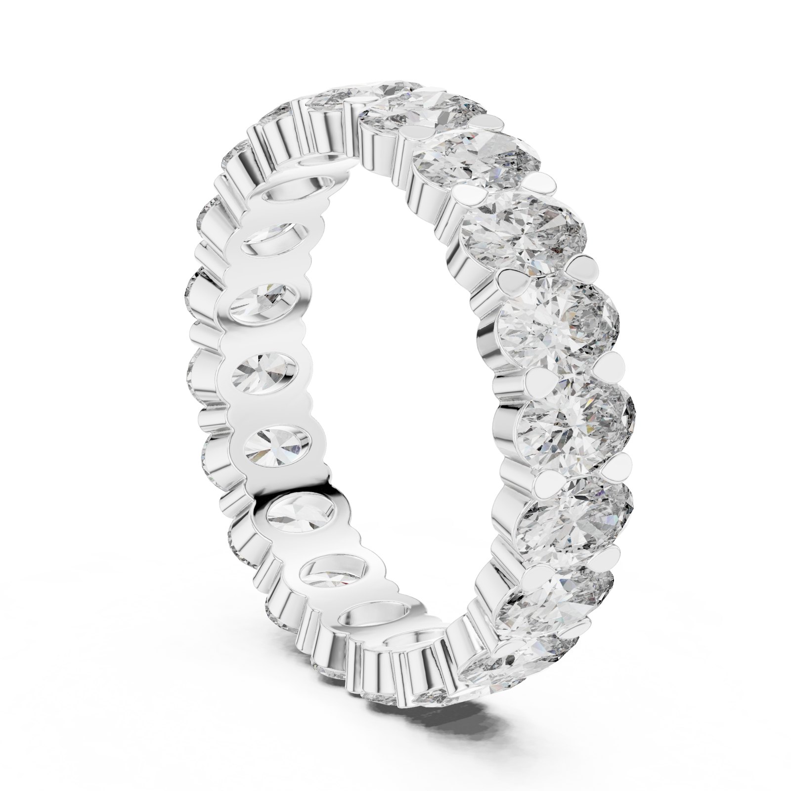Skye East-West Oval Eternity Band in white gold
