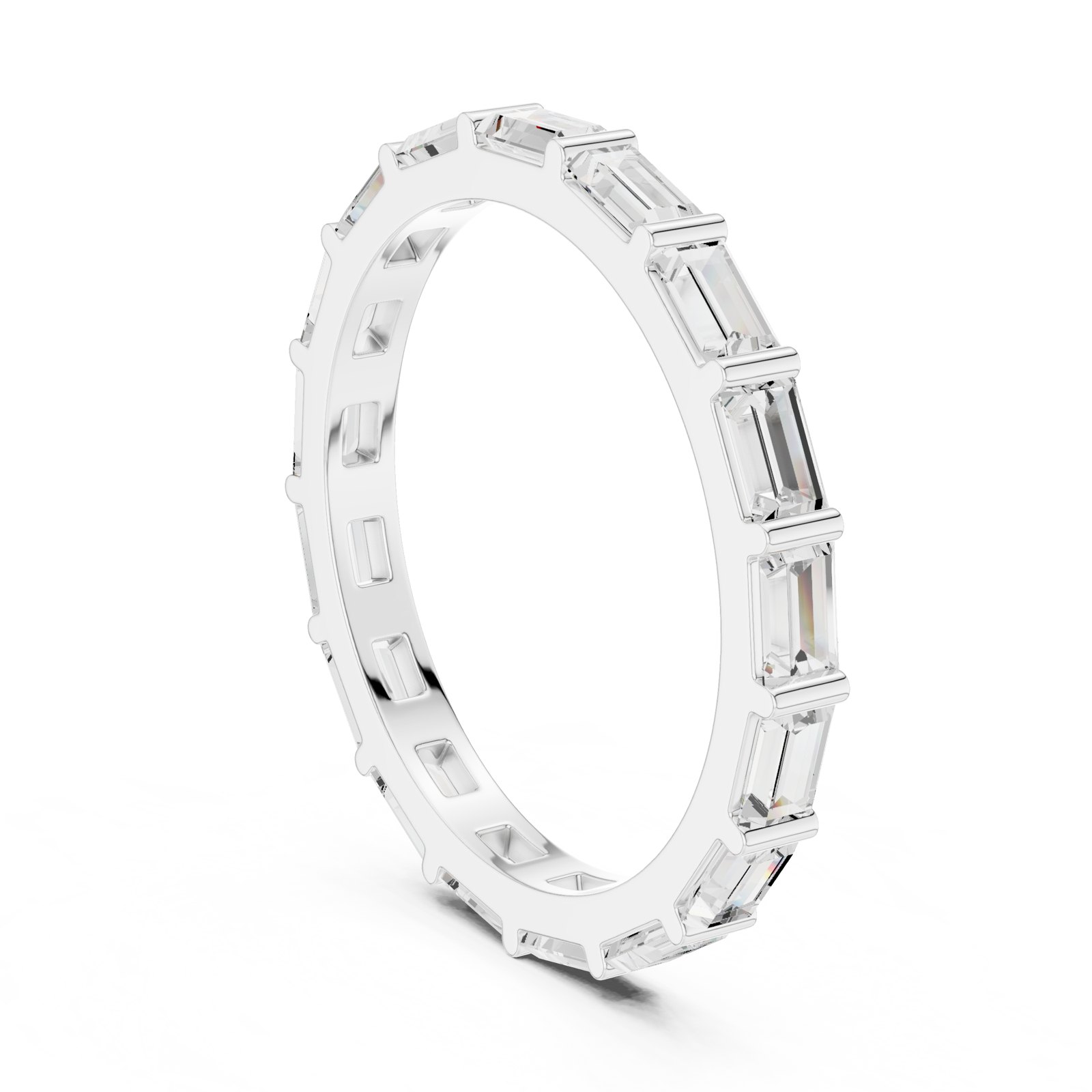 Tara East-West Baguette Full Eternity Band in white gold