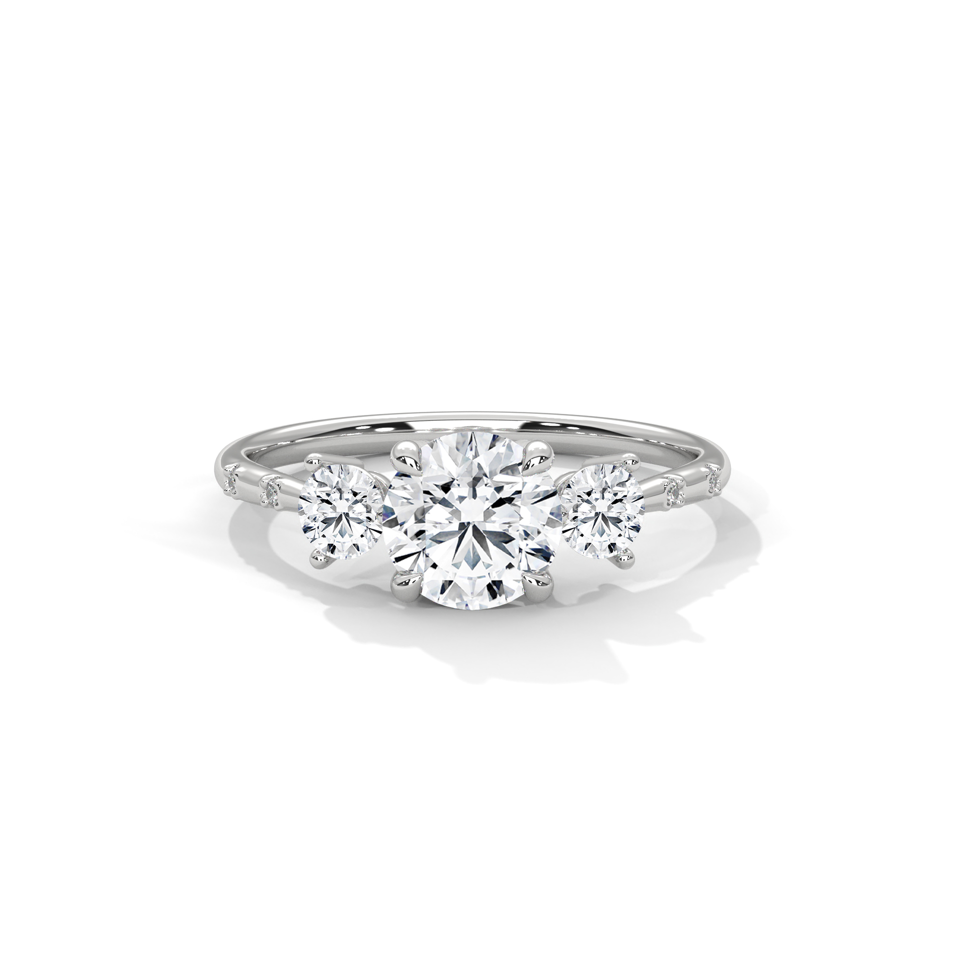 Classic Round Three-Stone Diamond Ring