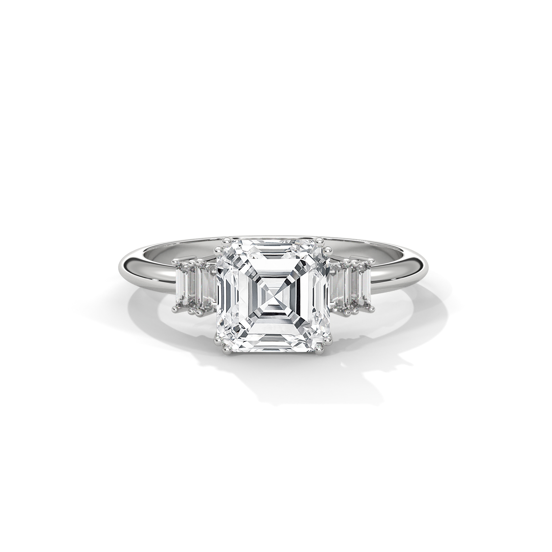 Asscher and Baguette Diamond Ring