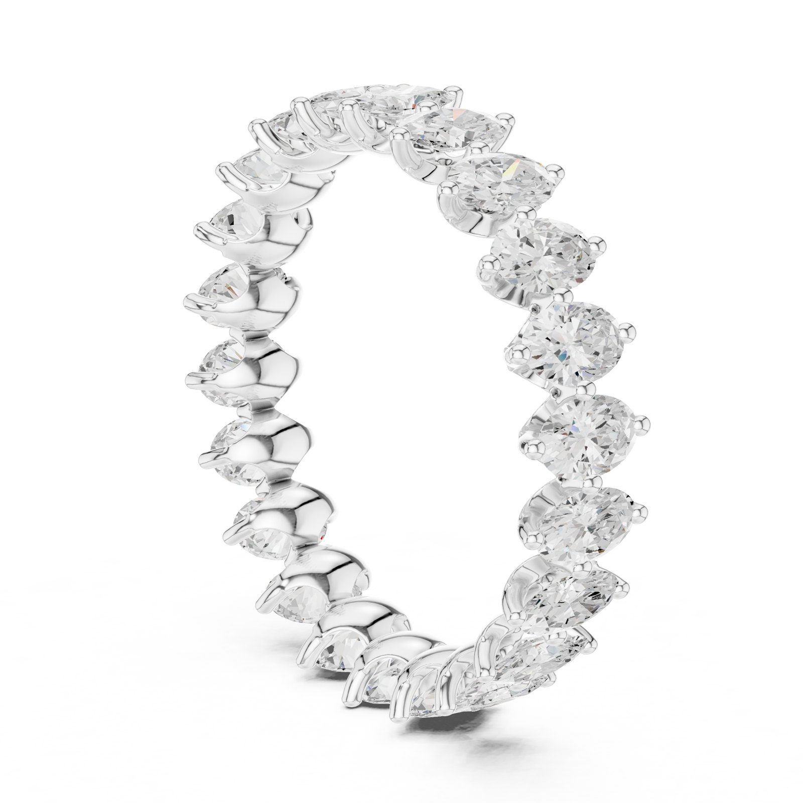 Willa Angled Oval Eternity Band in white gold