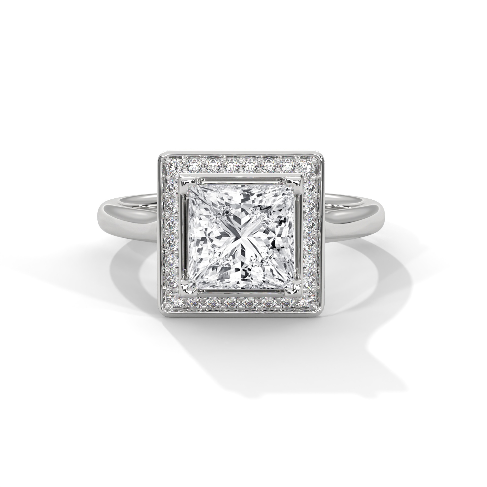 Princess Halo Diamond Ring