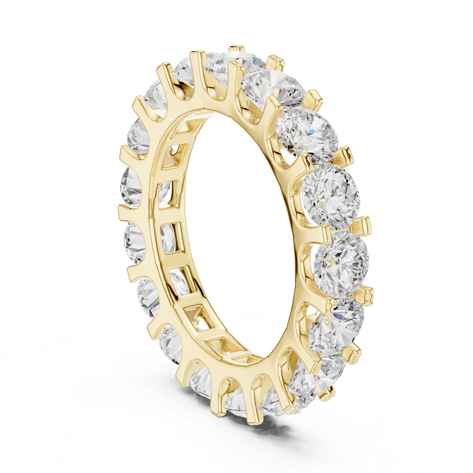Arabelle Statement Round Brilliant Eternity Band in yellow gold