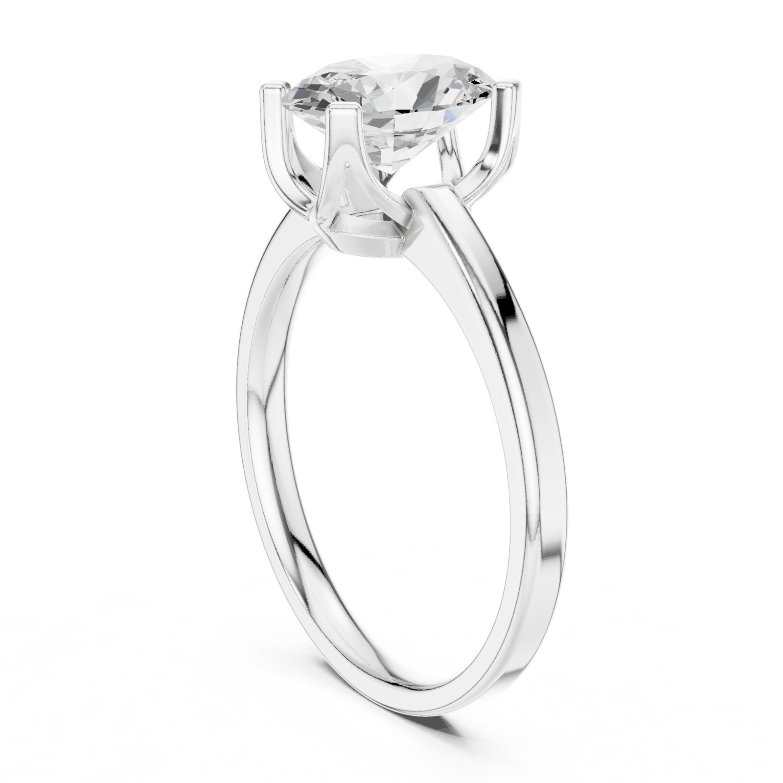 Danica Oval Solitaire Engagement Ring with Sculpted Prongs in white gold