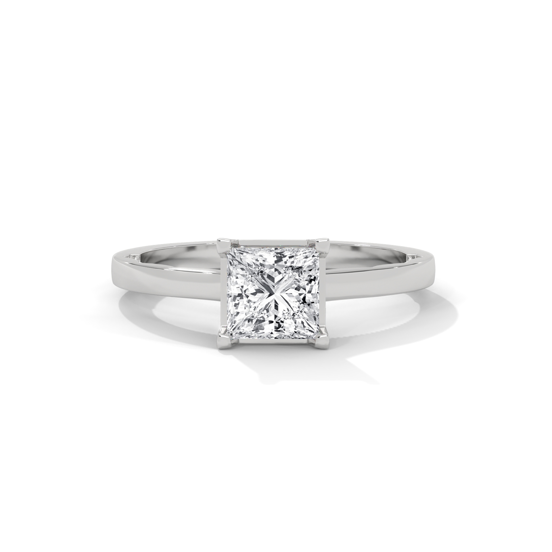 Princess Milgrain Gallery Solitaire Ring