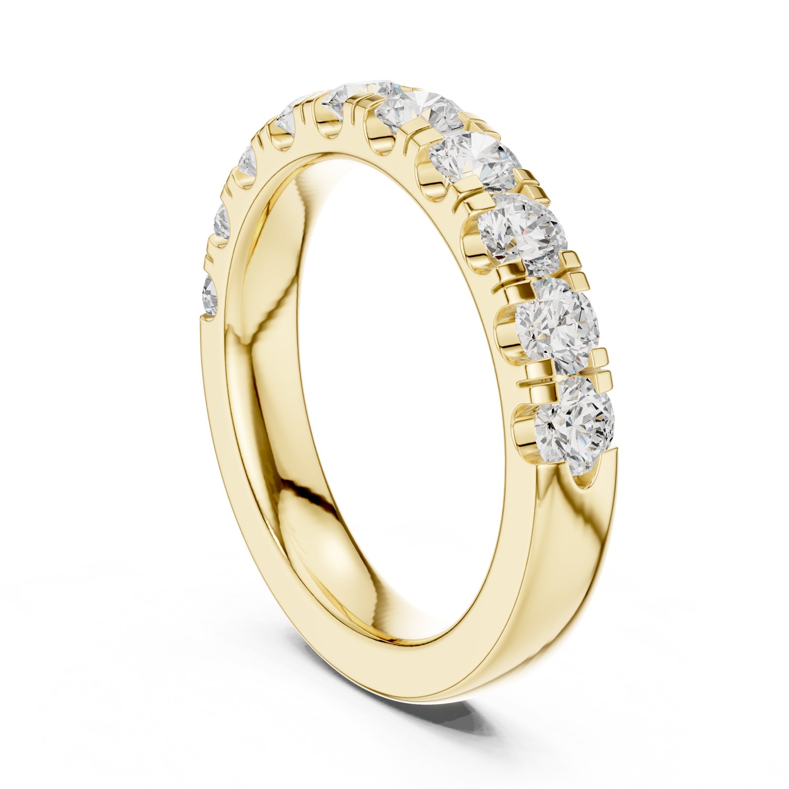 Amandine Bold Graduated Half Eternity Band in yellow gold