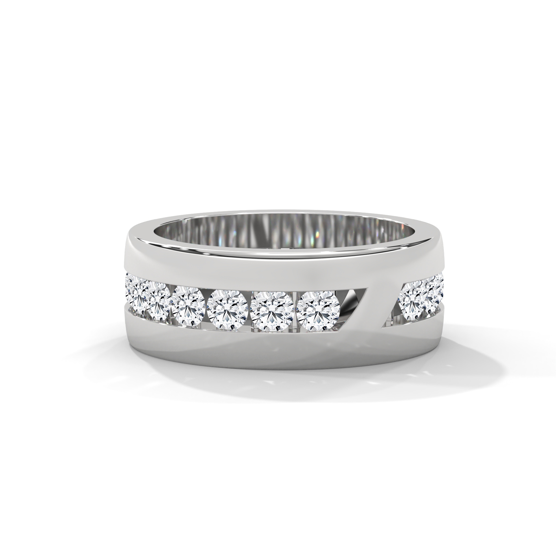 Bold Channel-Set Round Diamond Eternity Band