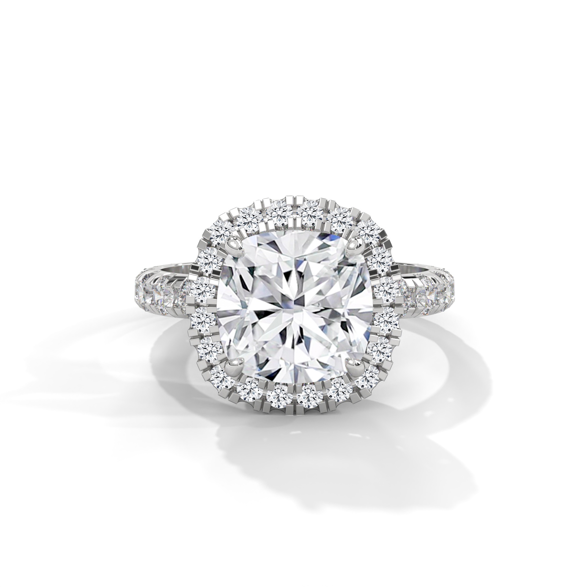Cushion Statement Halo Pavé Ring