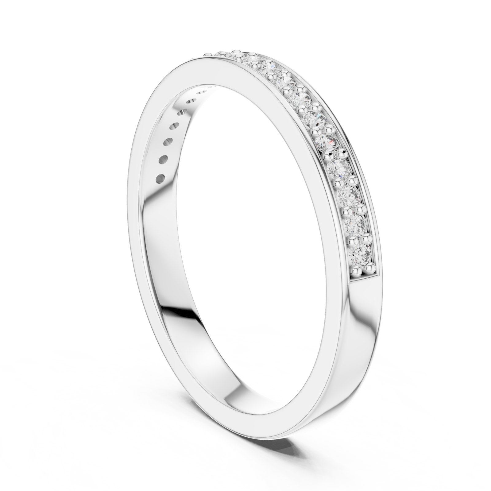 Alira Flat Pavé Half Eternity Band in white gold
