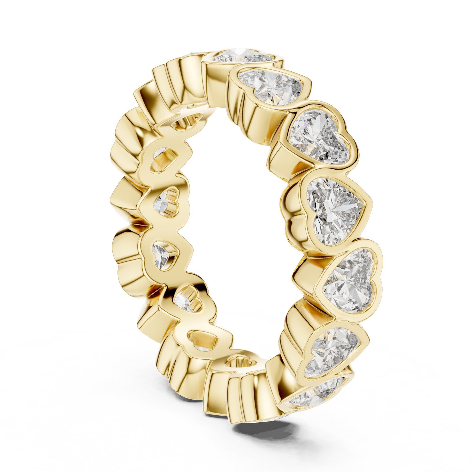 Ileana Heart Shape Bezel Eternity Band in yellow gold