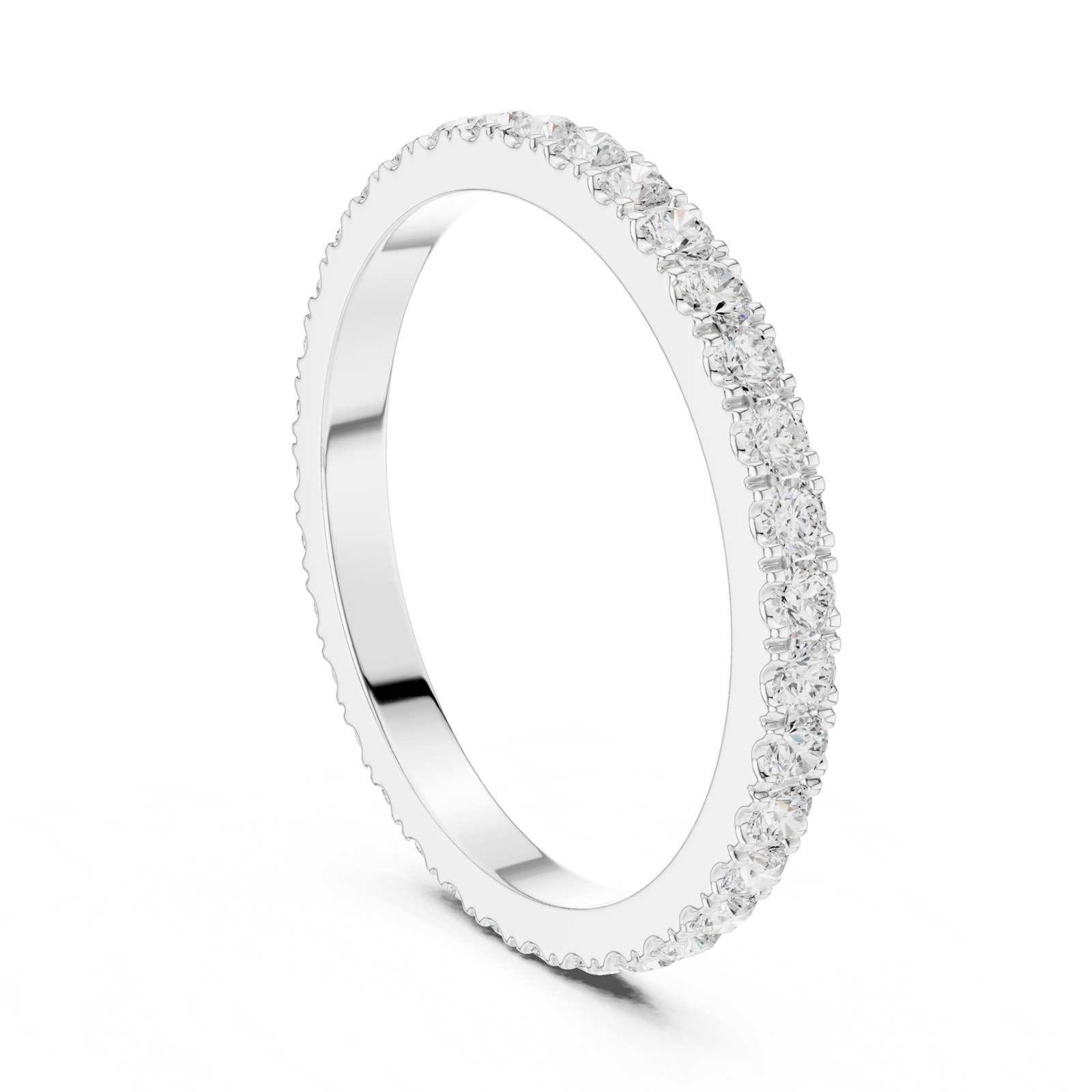 Talia Round Shared Claw Full Eternity Band in white gold