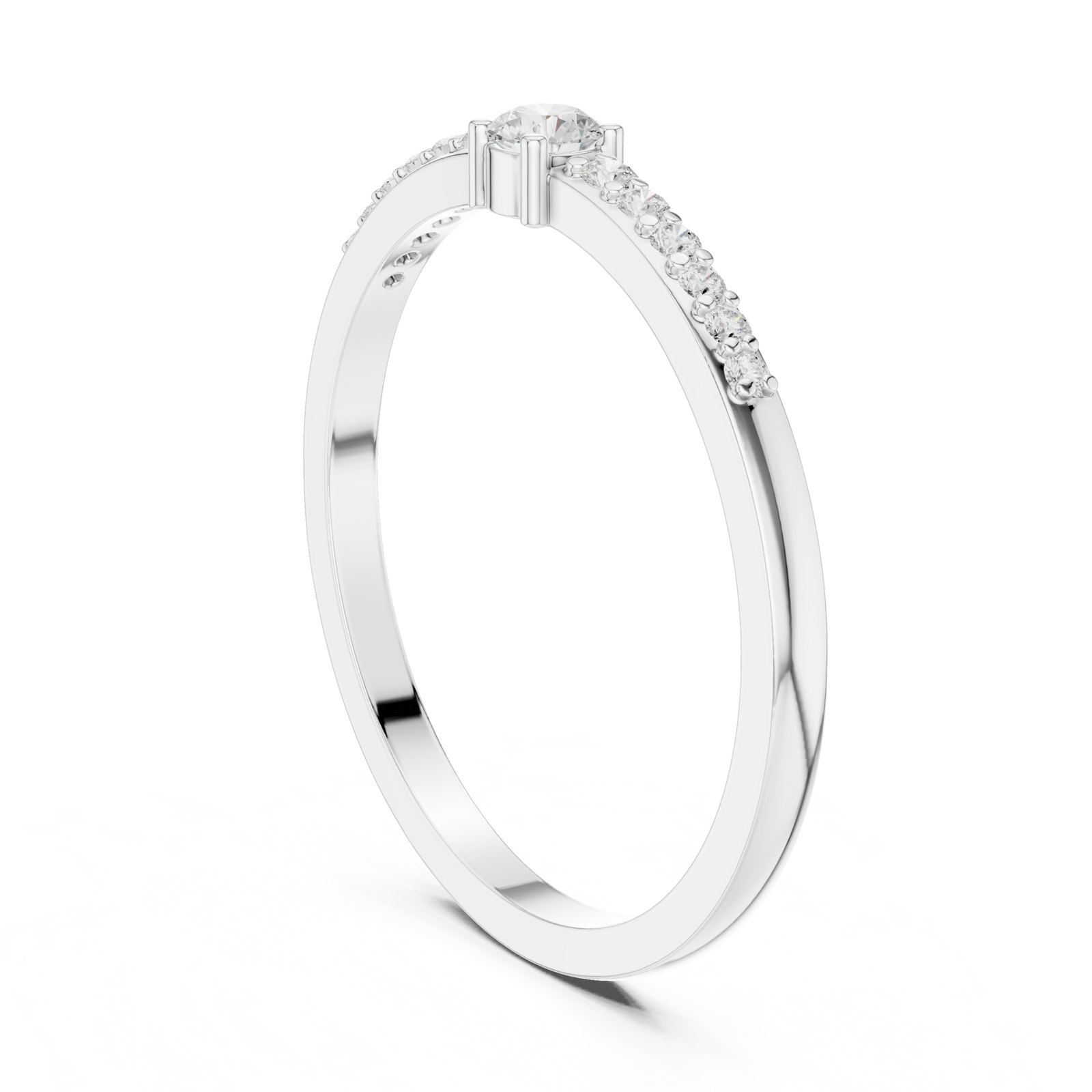 Albertine Slim Graduated Half Eternity Band in white gold
