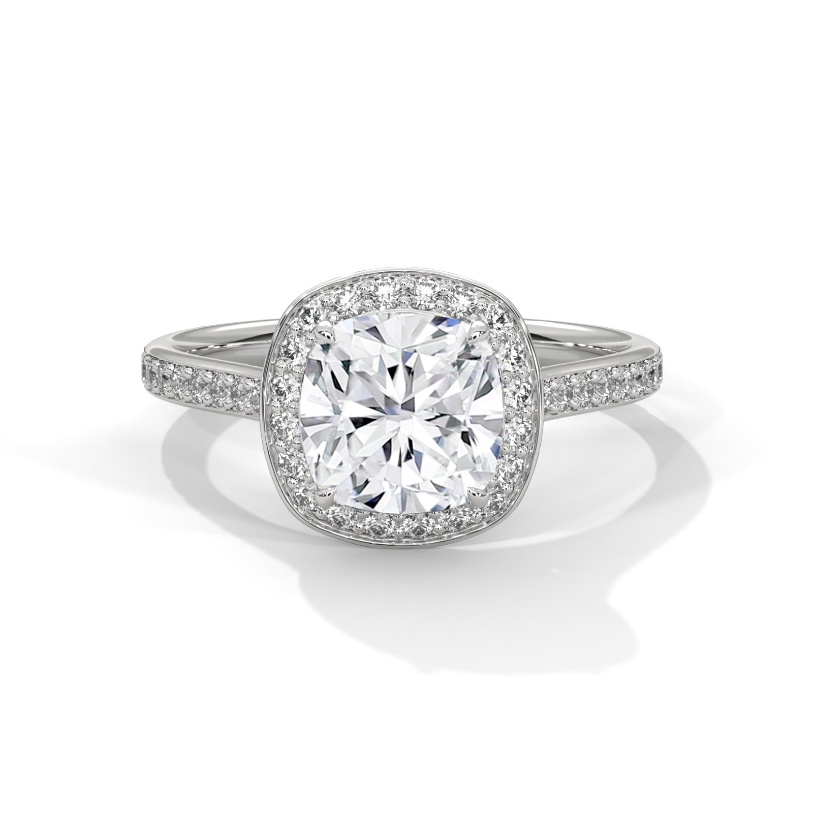 Cushion Halo Pavé Engagement Ring