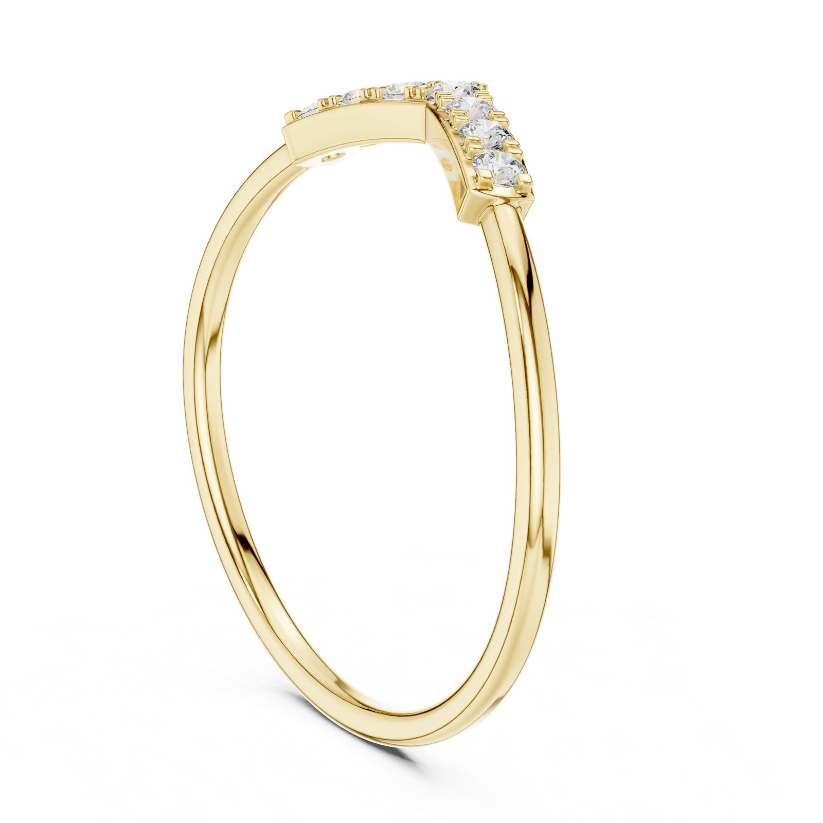 Bryony Chevron V Wedding Band in yellow gold