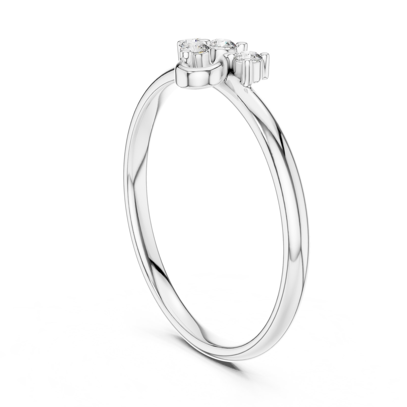 Mirabelle Dainty Diamond Cluster Ring with Gold Swirl in white gold