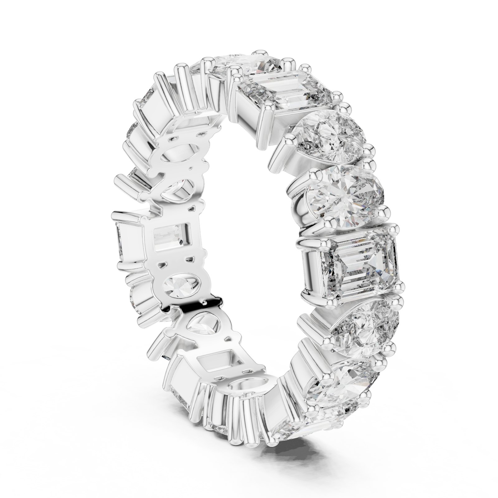 Sylvie Mixed Cut Full Eternity Band in white gold