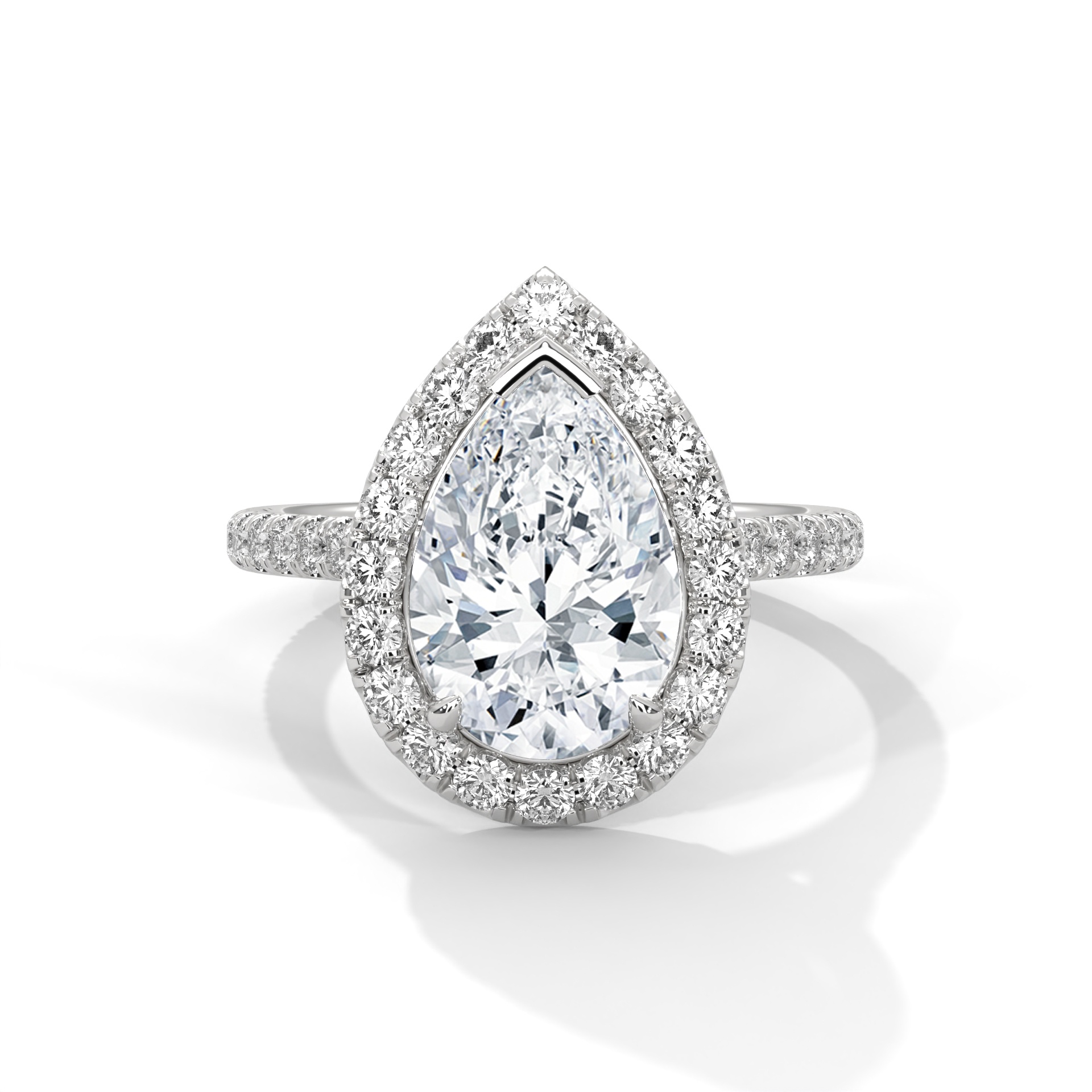 Pear Halo Pavé Engagement Ring
