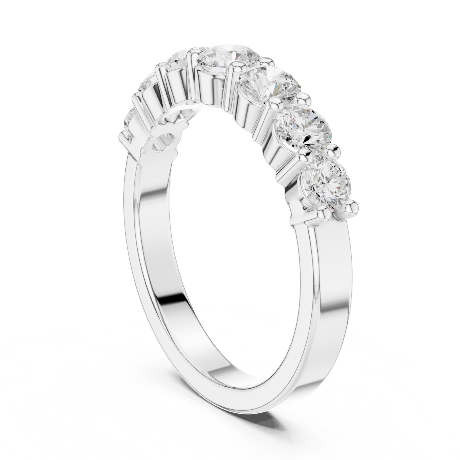 Izabela Graduated Round Diamond Half Eternity Band in white gold