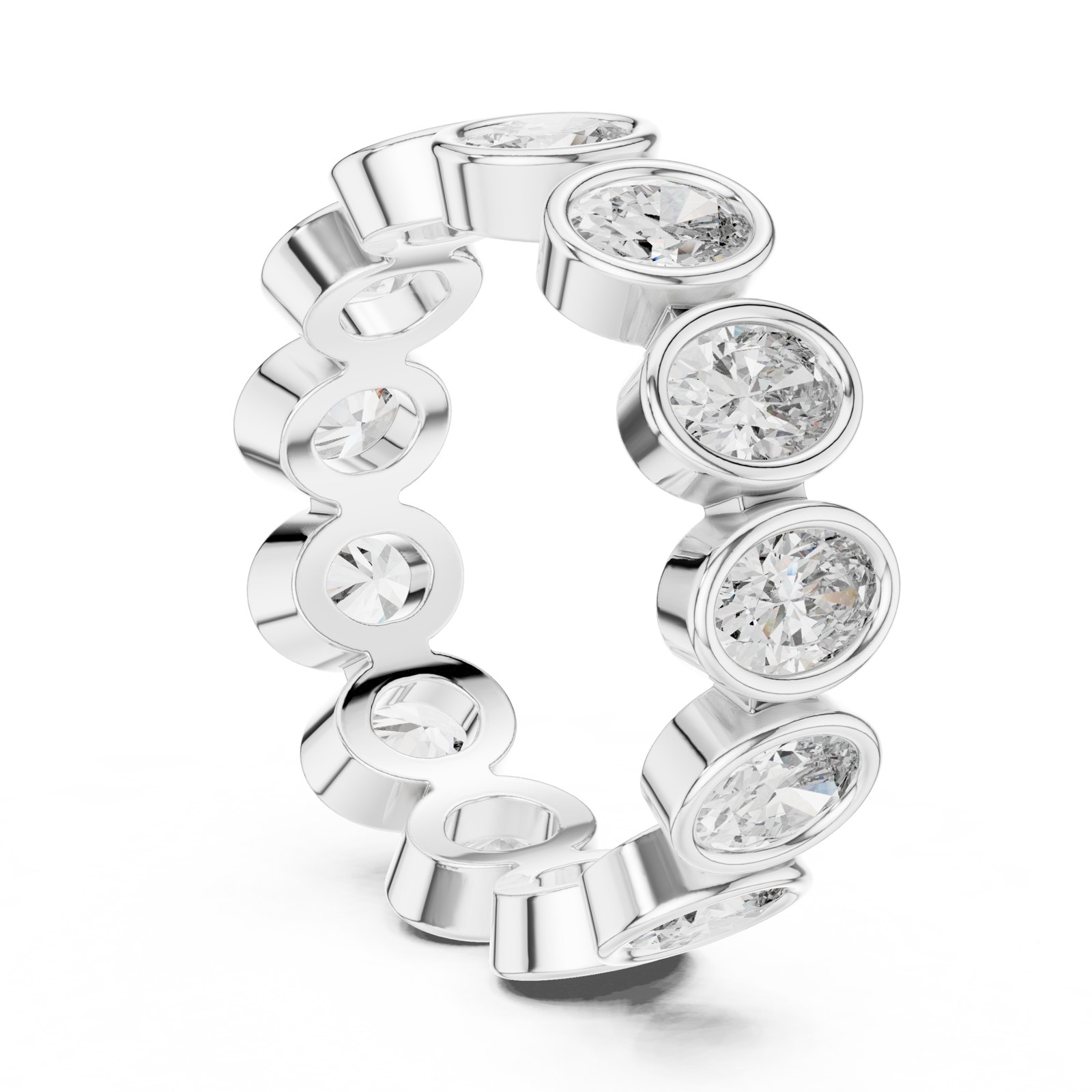 Sophie East-West Oval Bezel Eternity Band in white gold