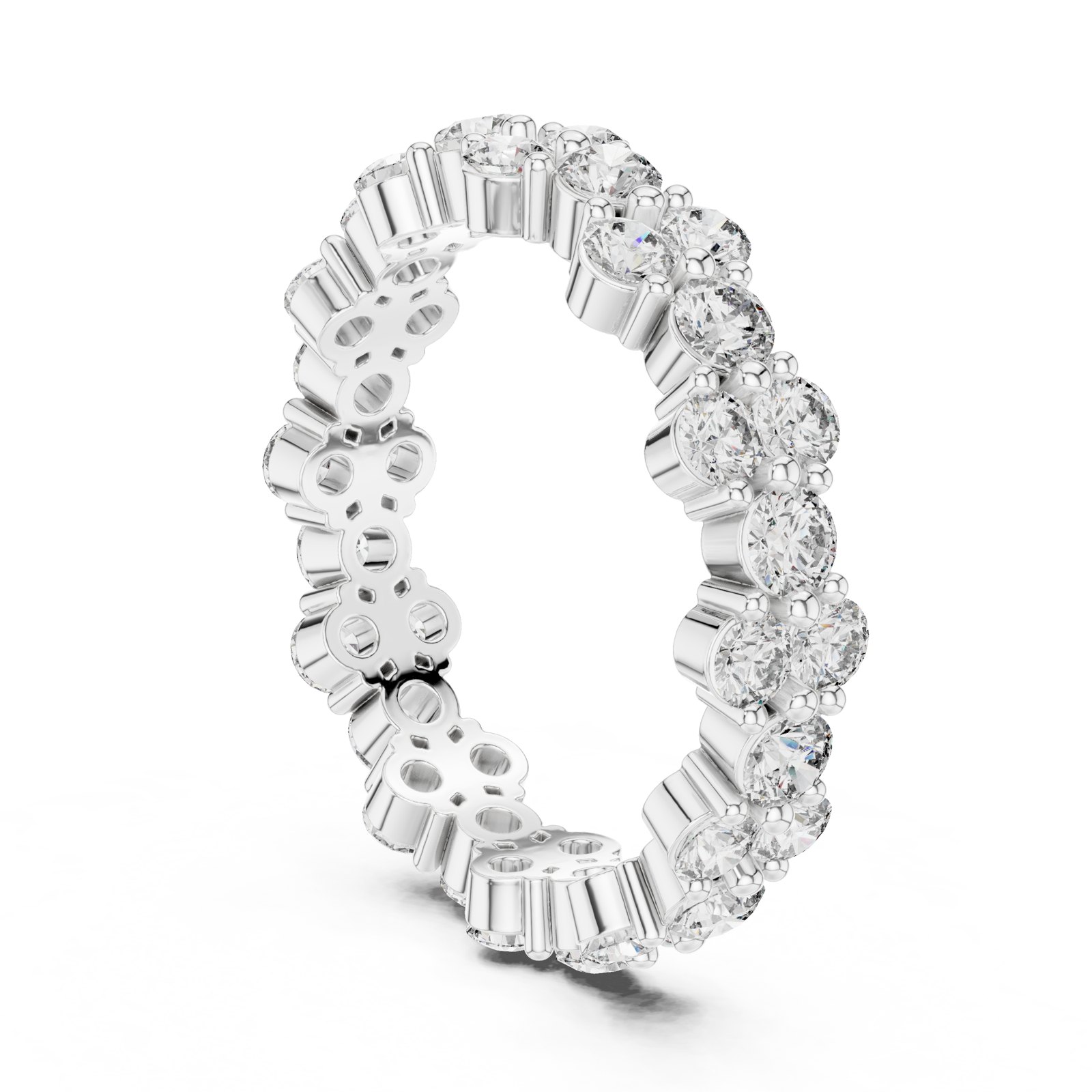 Hella Round Diamond Cluster Eternity Band in white gold