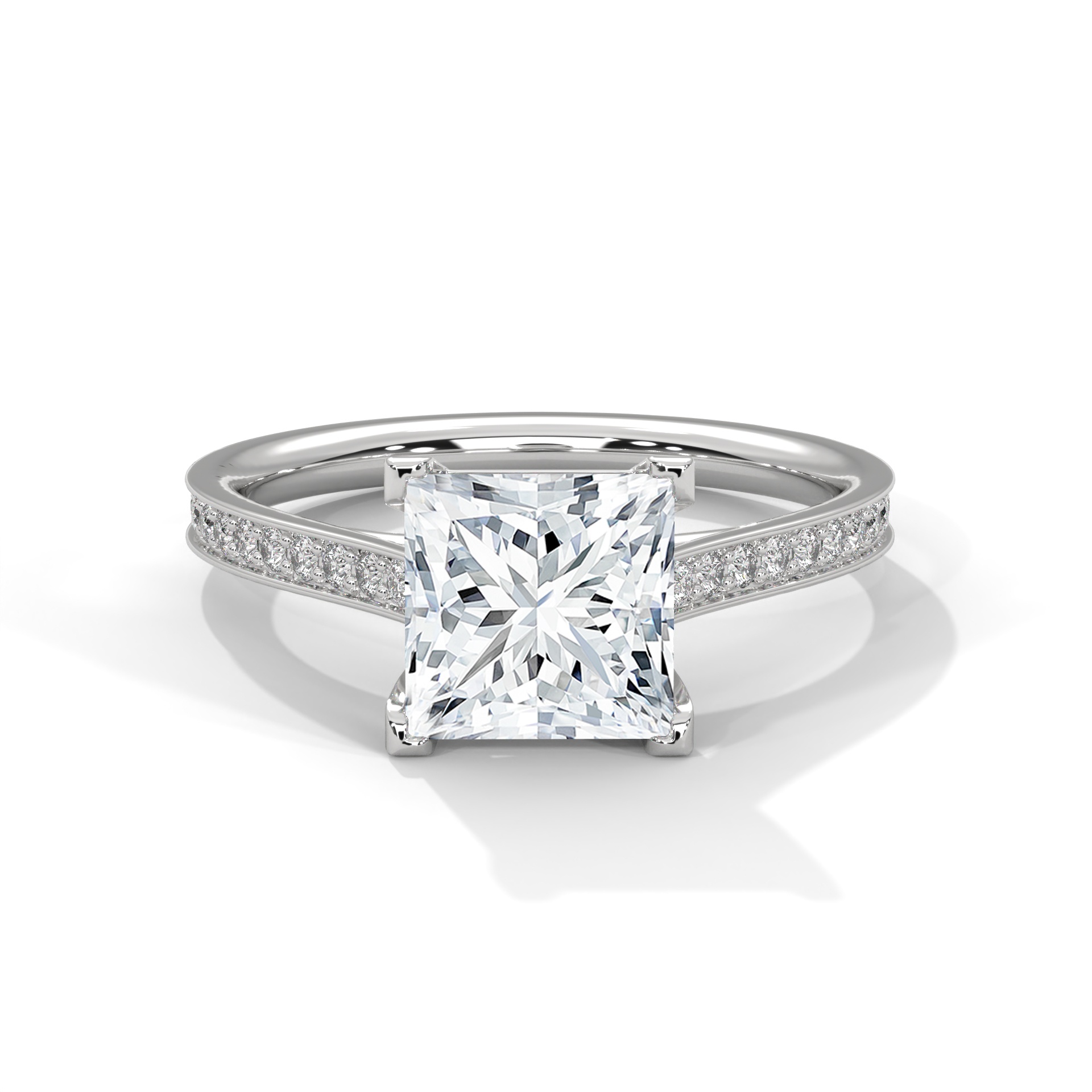 Princess Four-Prong Pavé Ring