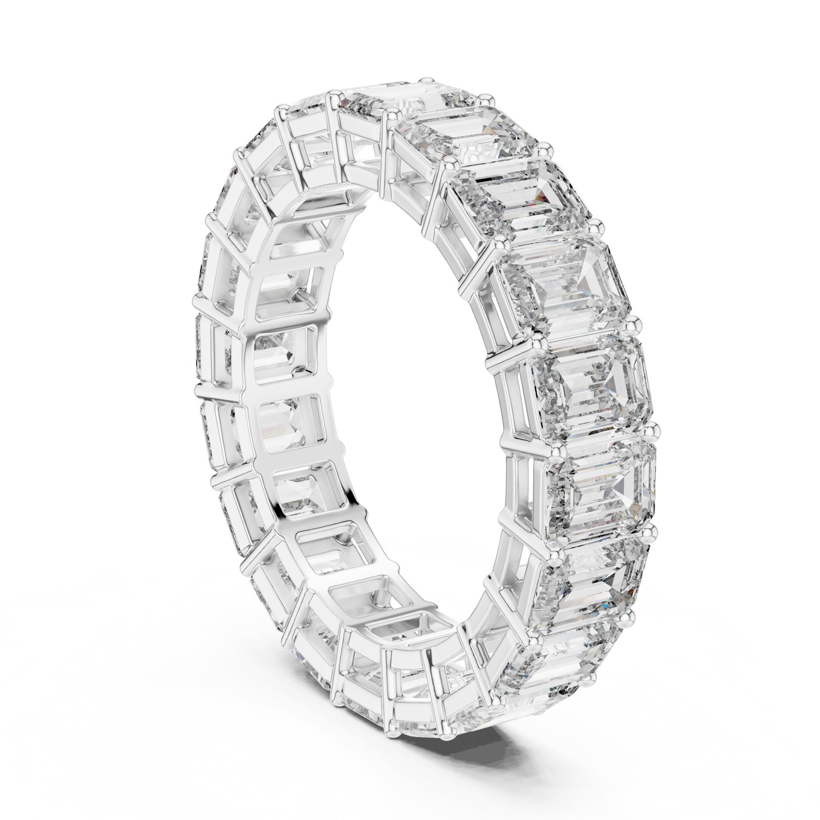 Elsie Emerald Cut Full Eternity Band in white gold