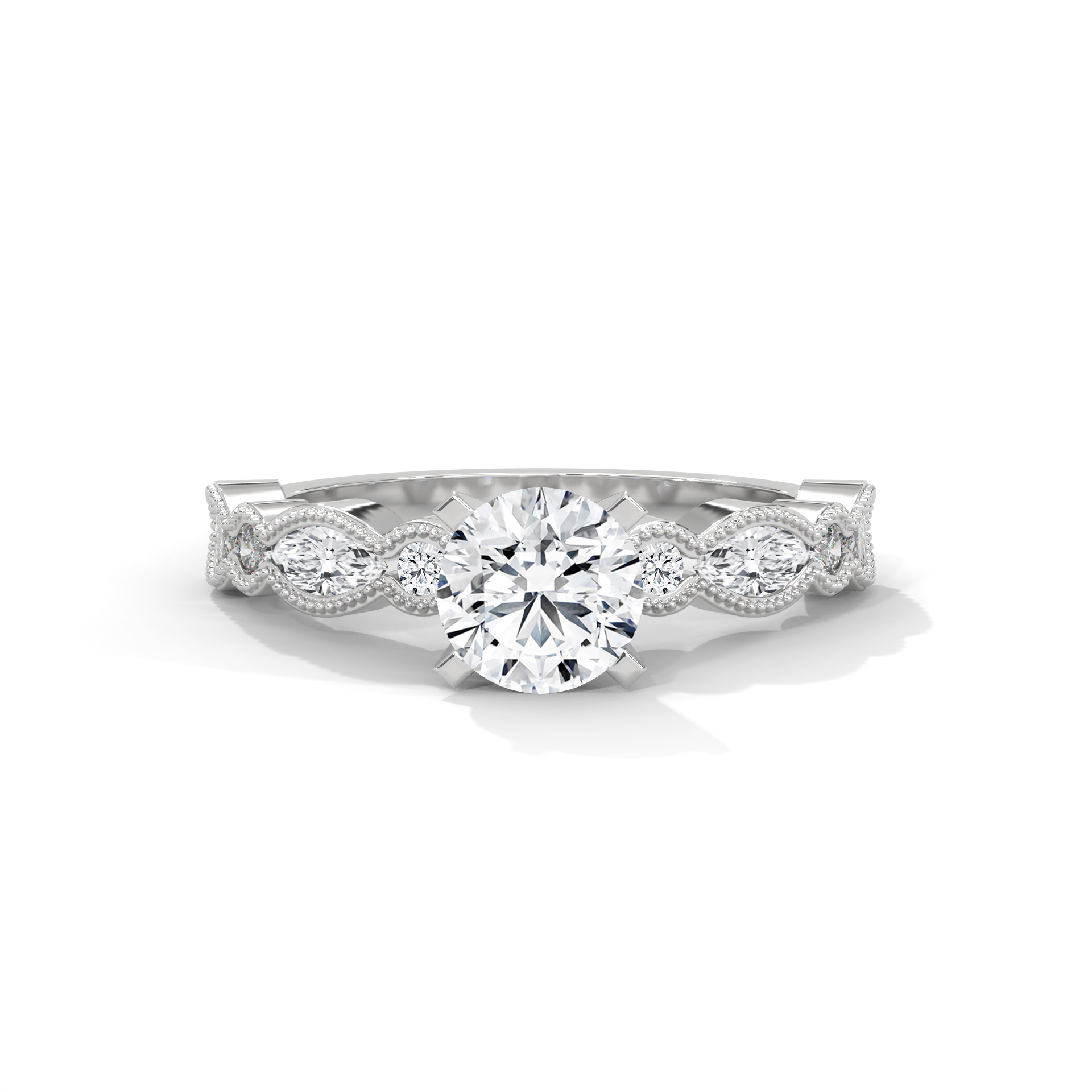 Vintage Round Marquise Vine Ring