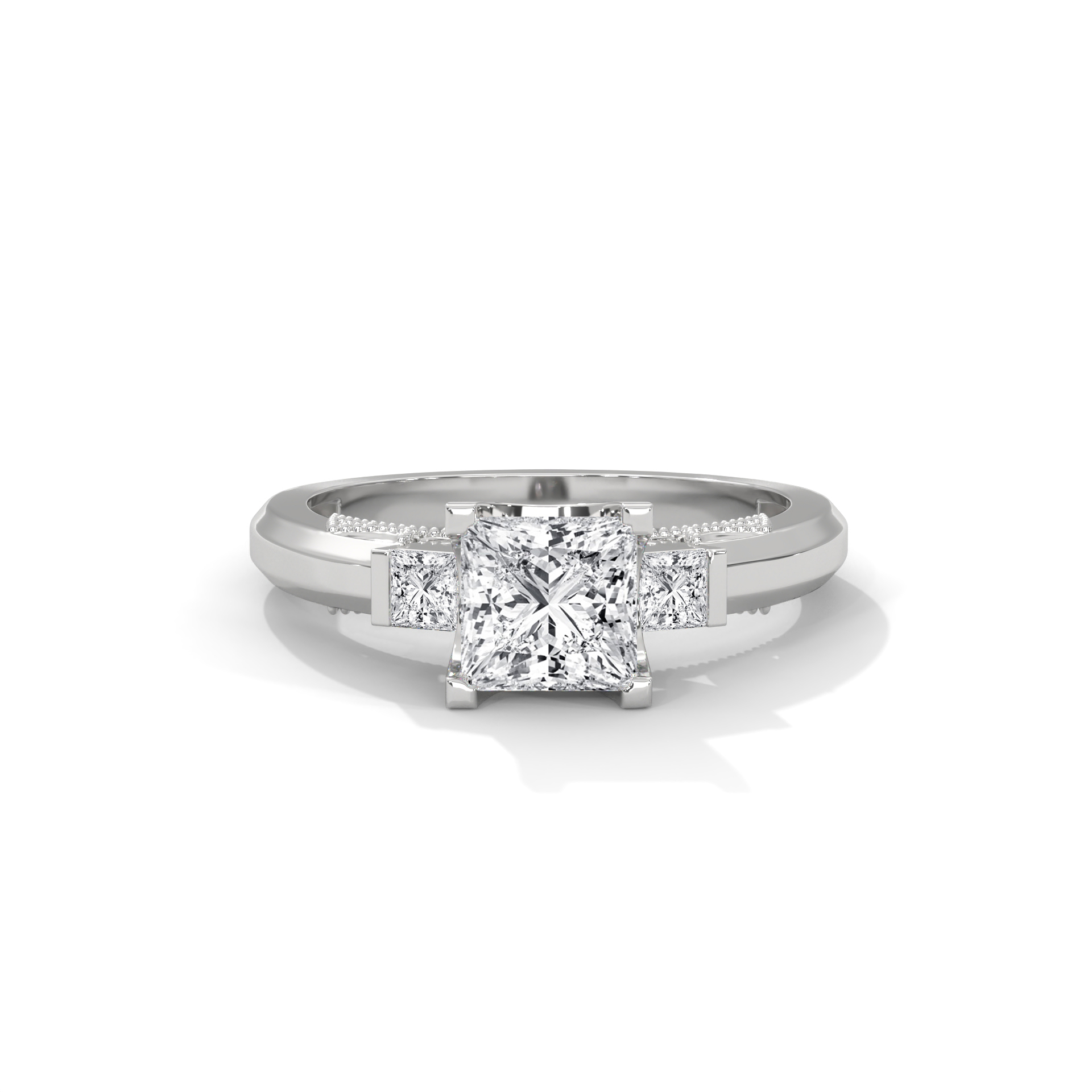 Princess Three-Stone Diamond Ring