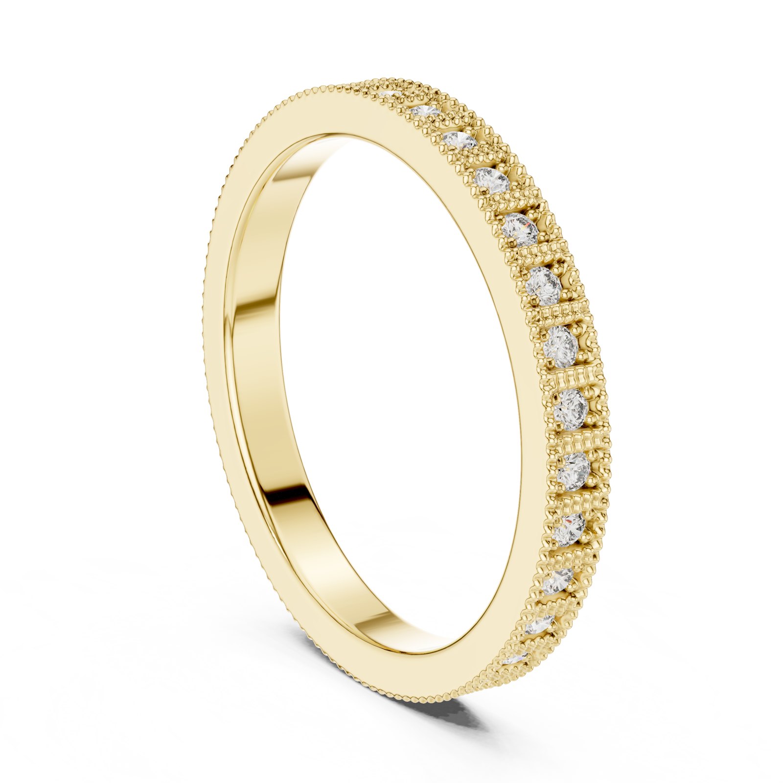 Irina Milgrain Pavé Eternity Band in yellow gold