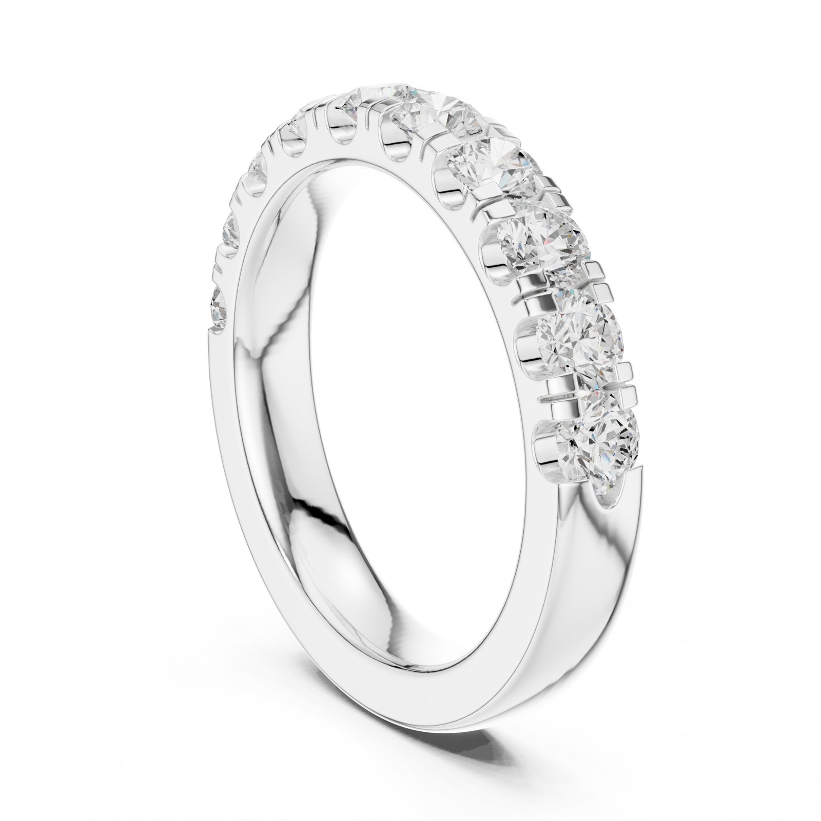 Amandine Bold Graduated Half Eternity Band in white gold