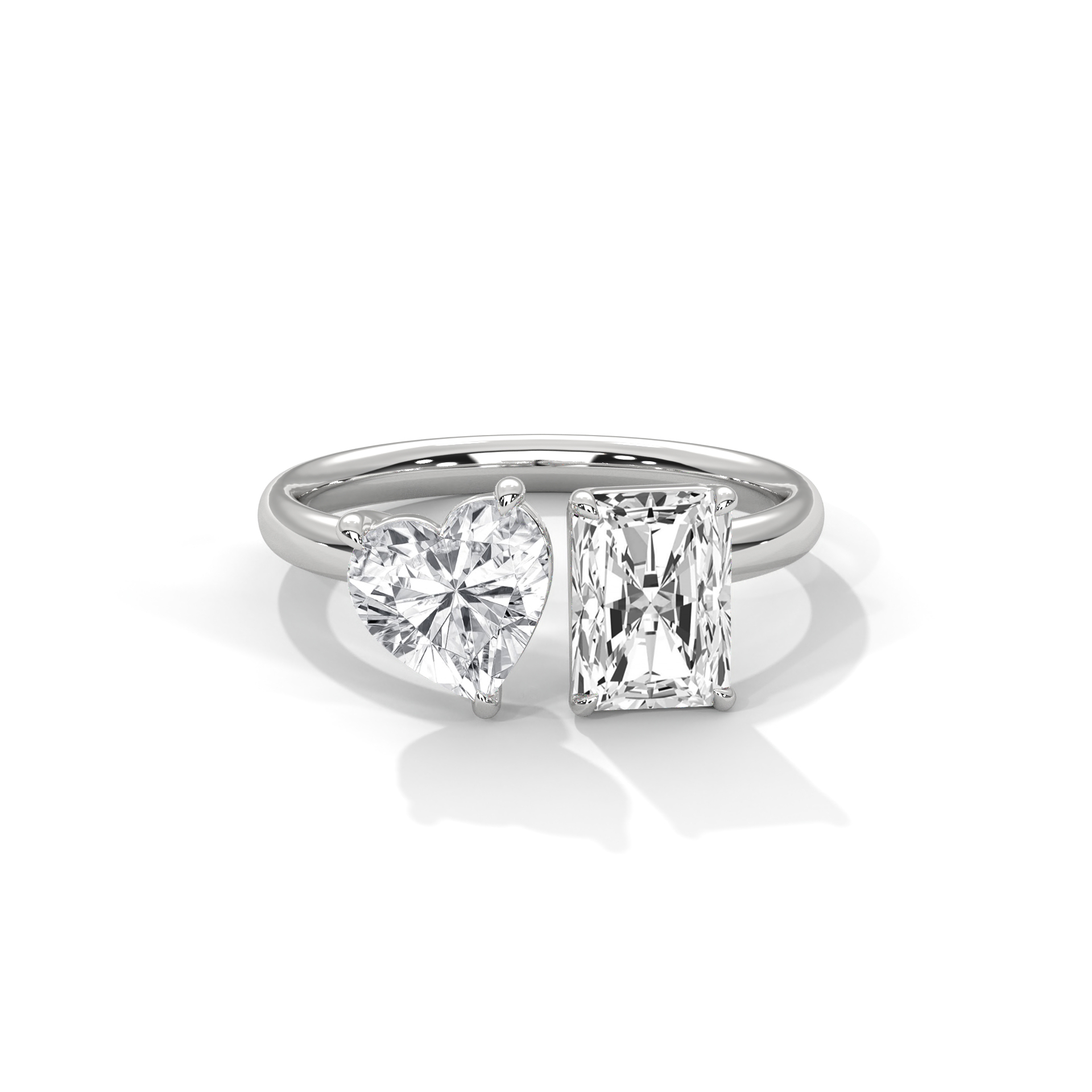 Heart and Radiant Toi et Moi Ring