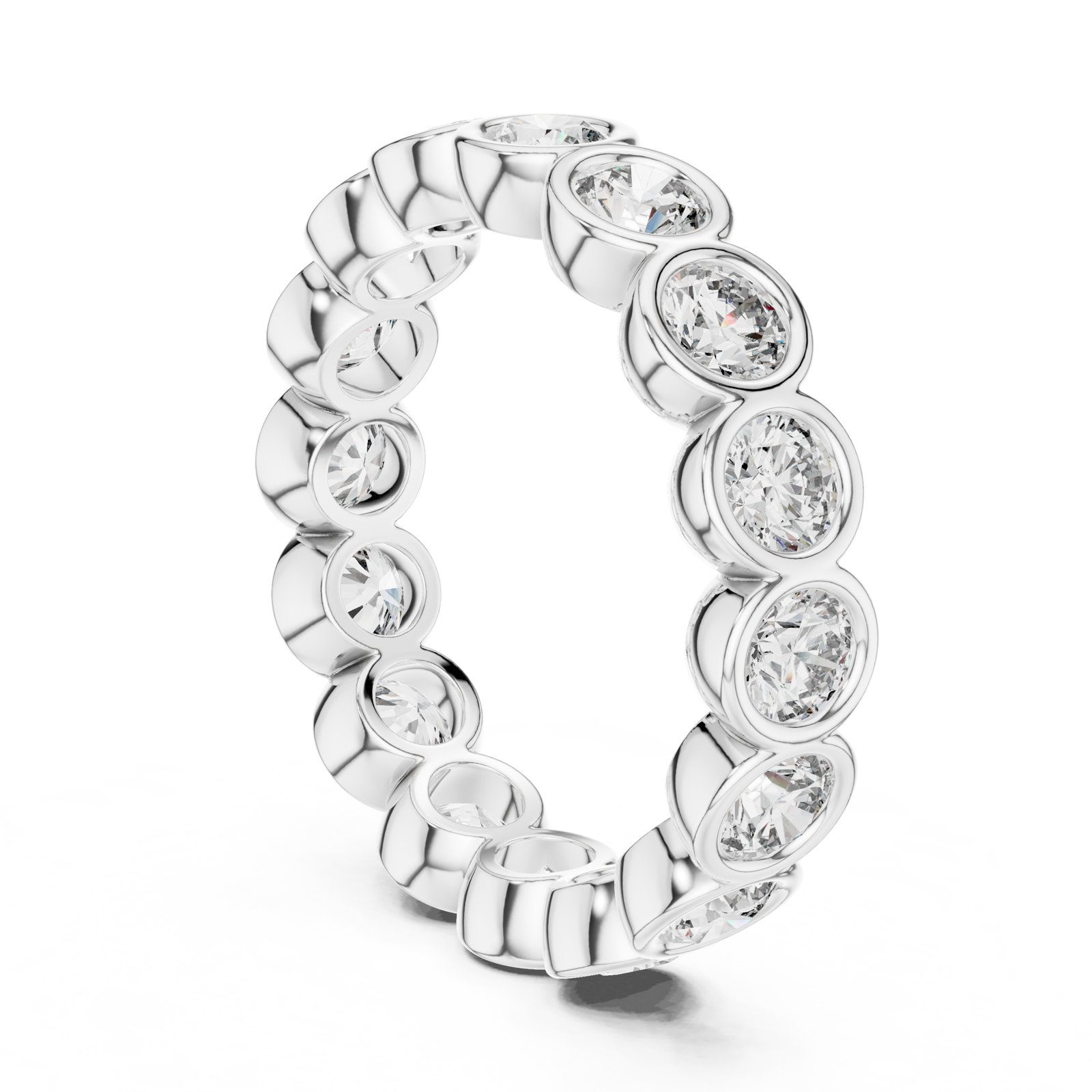 Sofia Round Bezel Eternity Band in white gold