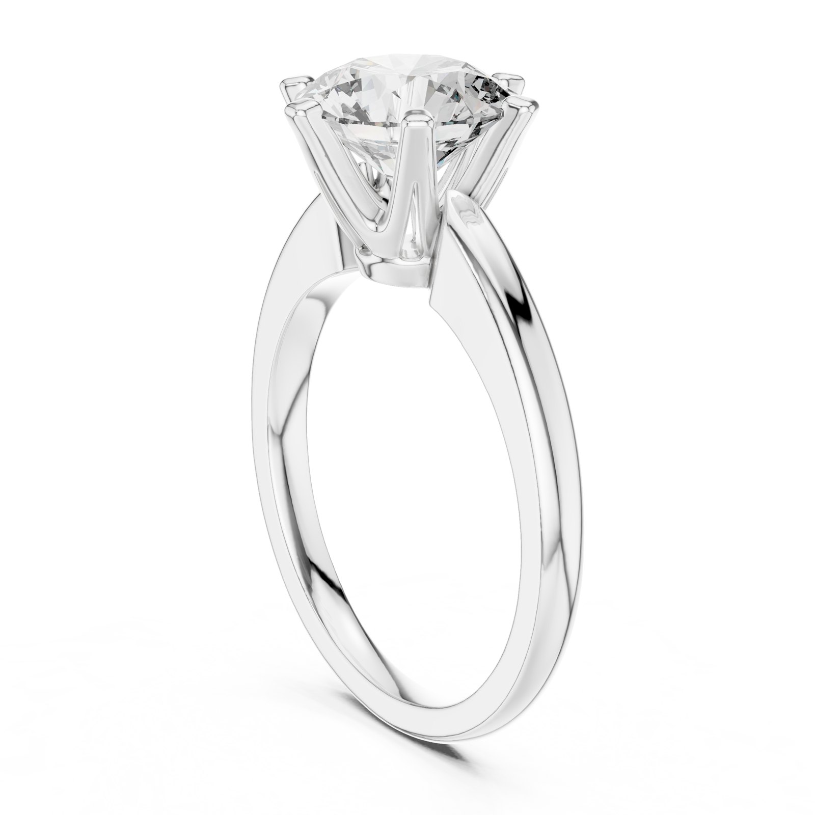 Thelma Round Knife Edge Solitaire Engagement Ring in white gold