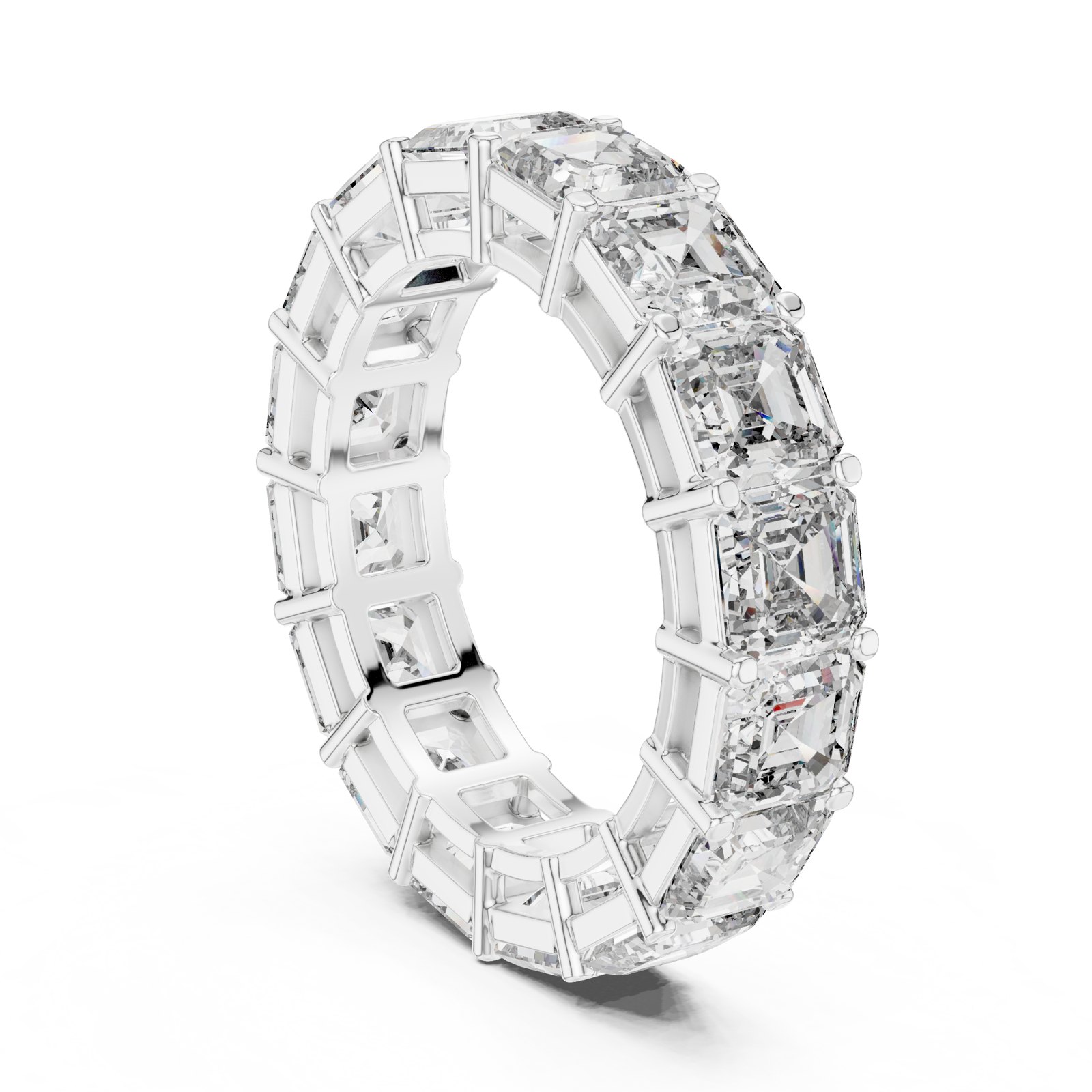 Simone Asscher Cut Full Eternity Band in white gold